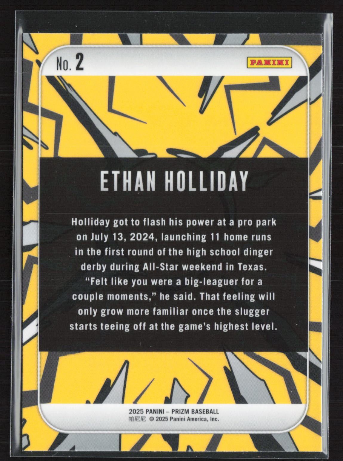 2025 Panini Prizm Baseball Ethan Holliday #2