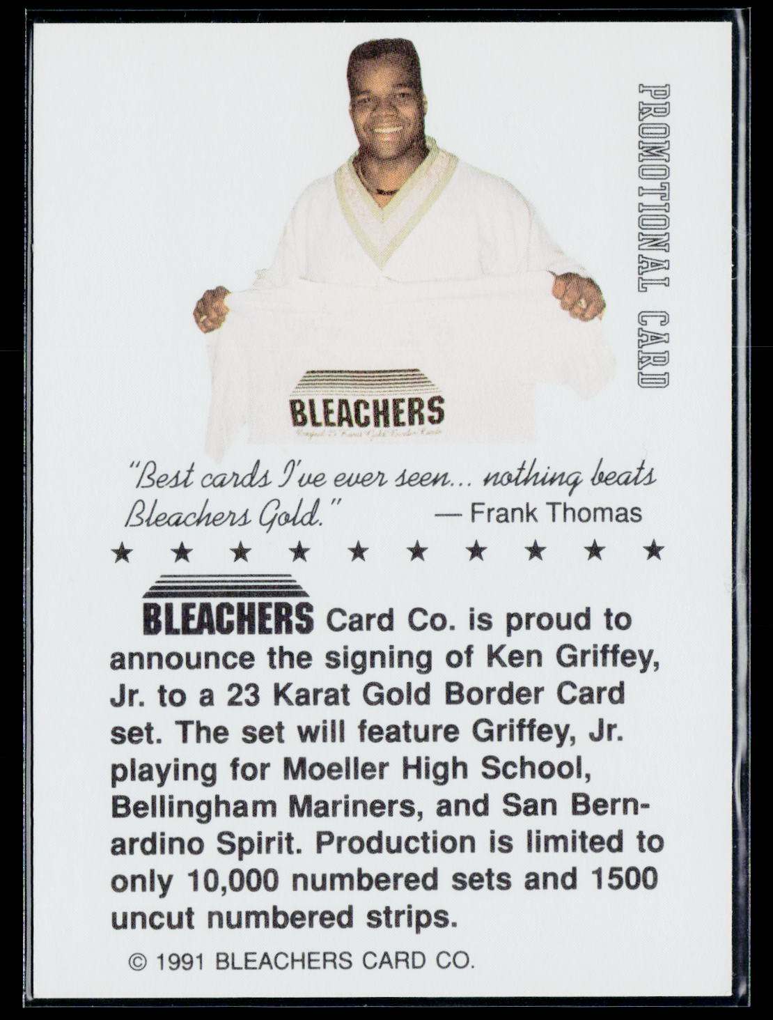 1991 Bleachers Ken Griffey Jr. #Promotional Card