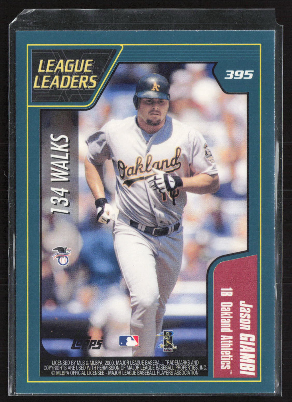 2000 Topps 50 Years Barry Bonds\Jason Giambi #395 League Leaders