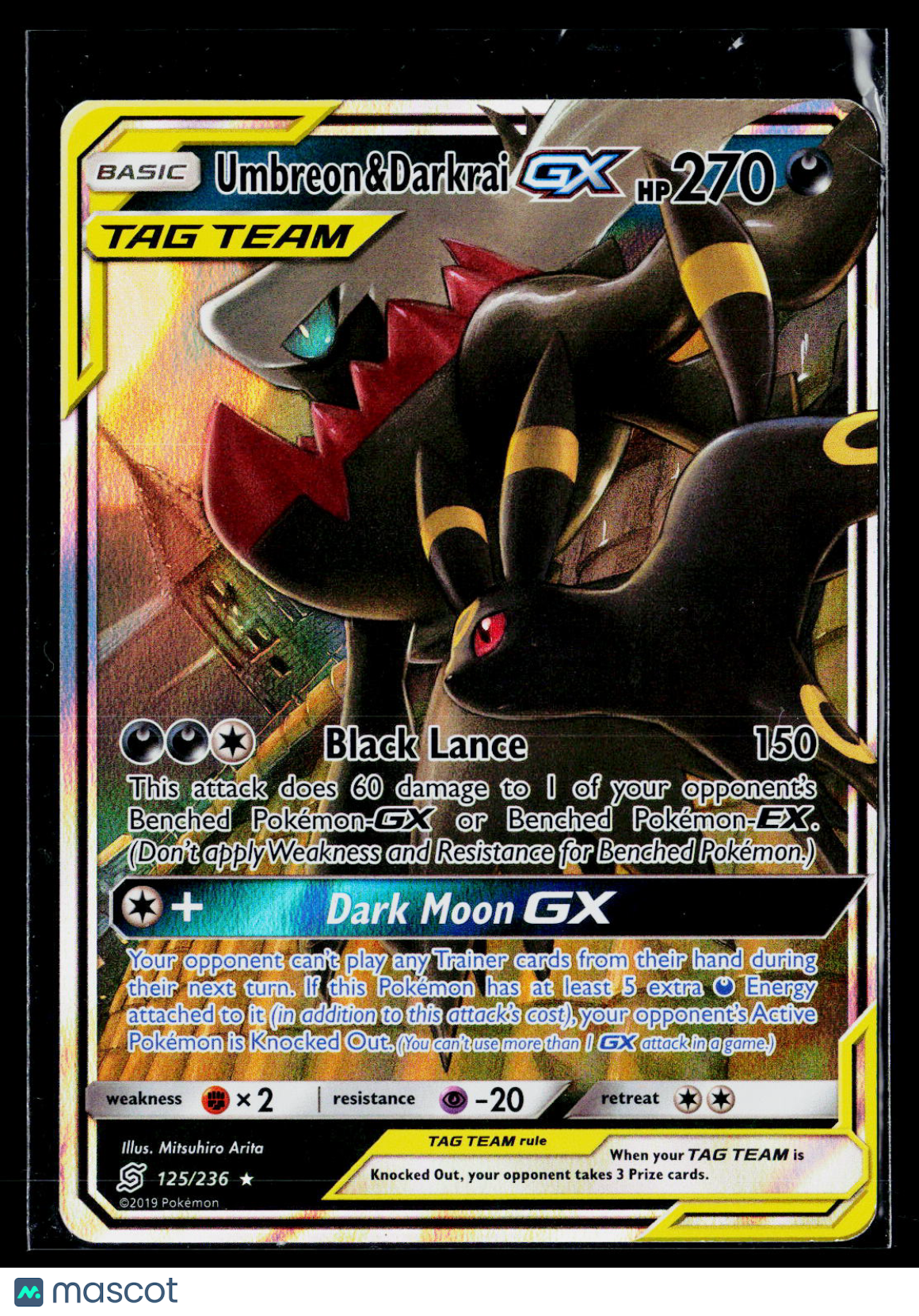 2019 Unified Minds Umbreon & Darkrai GX Holo Rare TAG TEAM #125/236