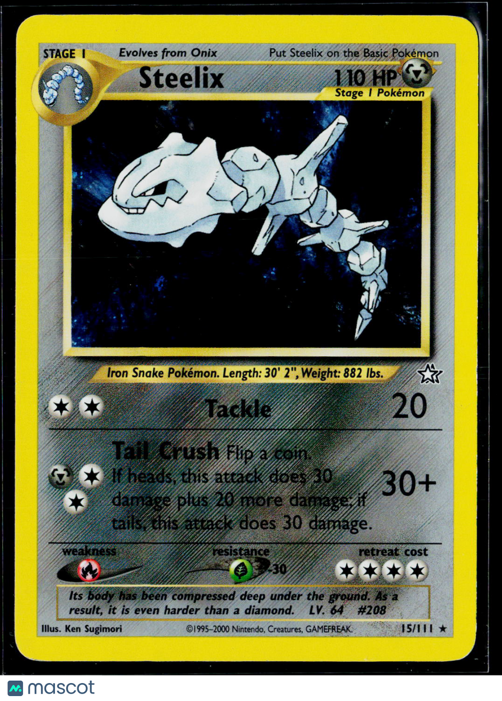 2000 Neo Genesis Steelix Holo Rare #15/111