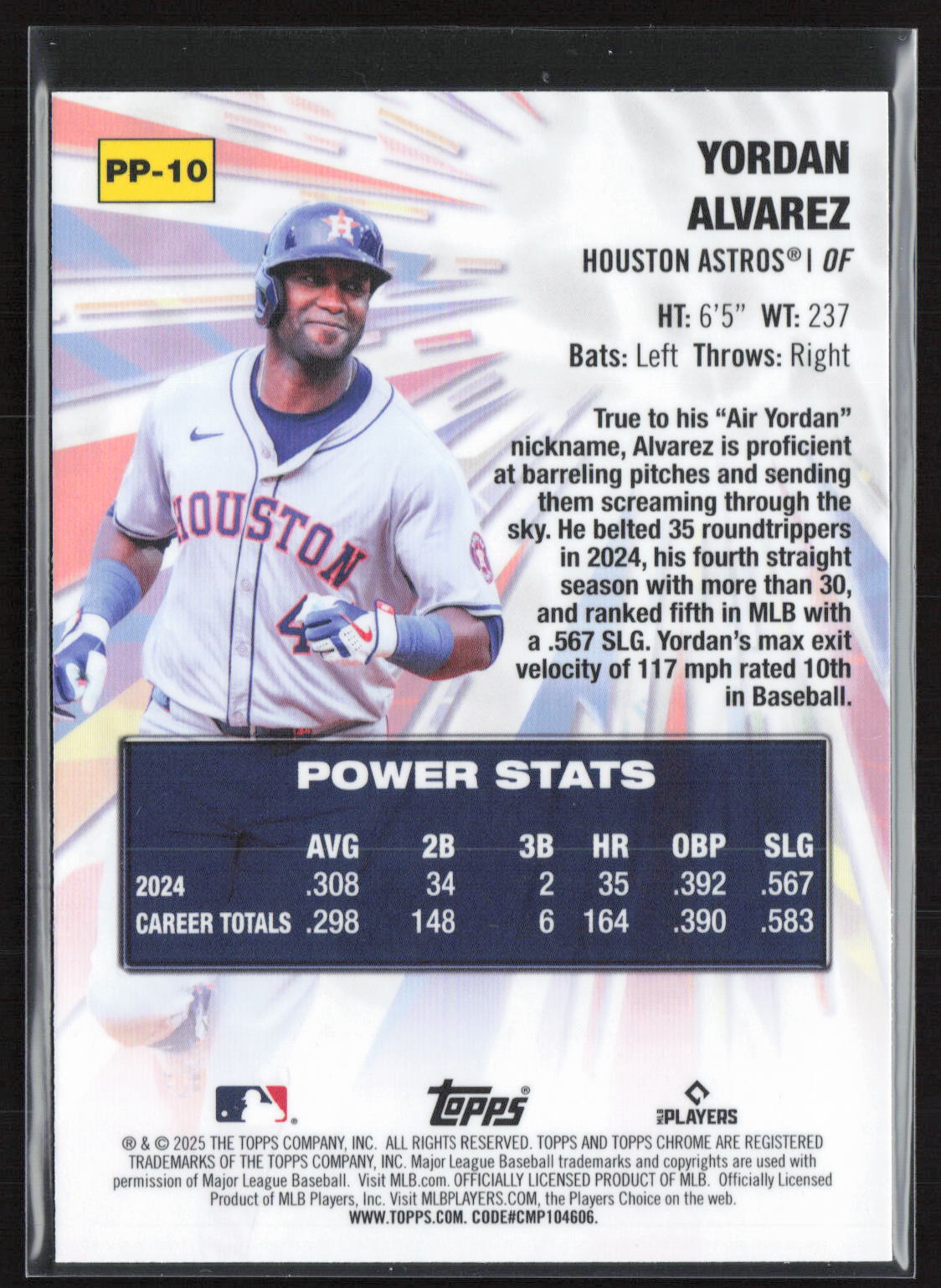 2024 Topps Chrome Power Players Yordan Alvarez #PP-10