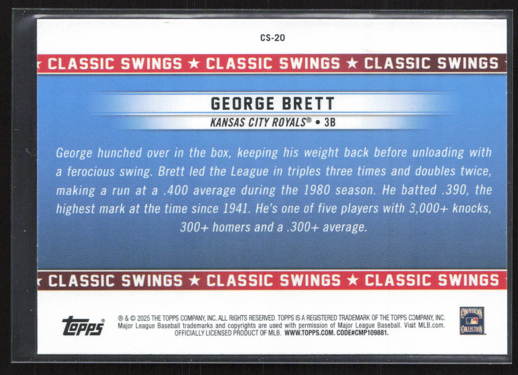 2025 Topps Classic Swings All-Star Game George Brett #CS-20
