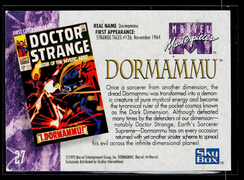 1992 Marvel Masterpieces Dormammu by Joe Jusko #27