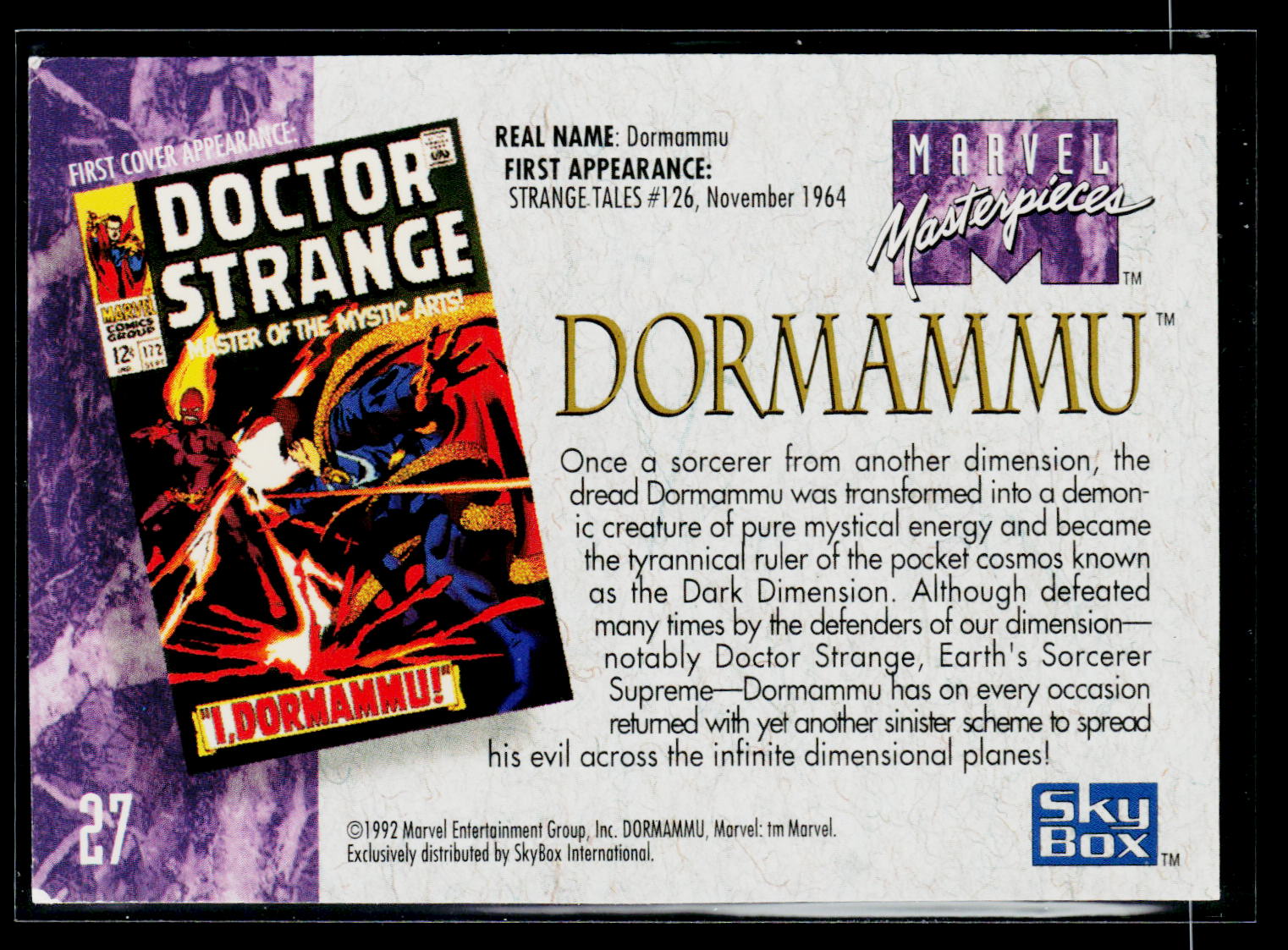 1992 Marvel Masterpieces Dormammu by Joe Jusko #27