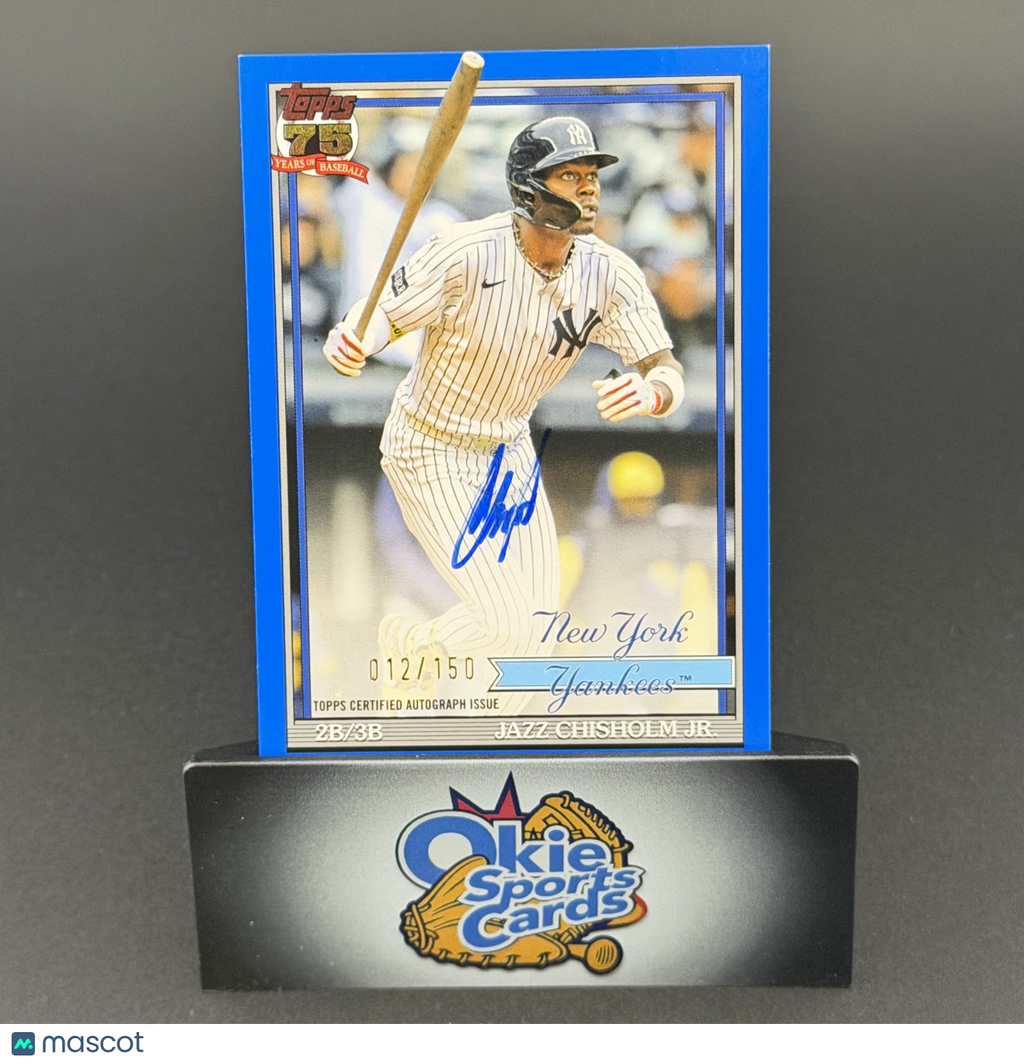 2026 Topps 1991 Topps Baseball Autograph Jazz Chisholm Jr. #91A-JAZ Blue /150