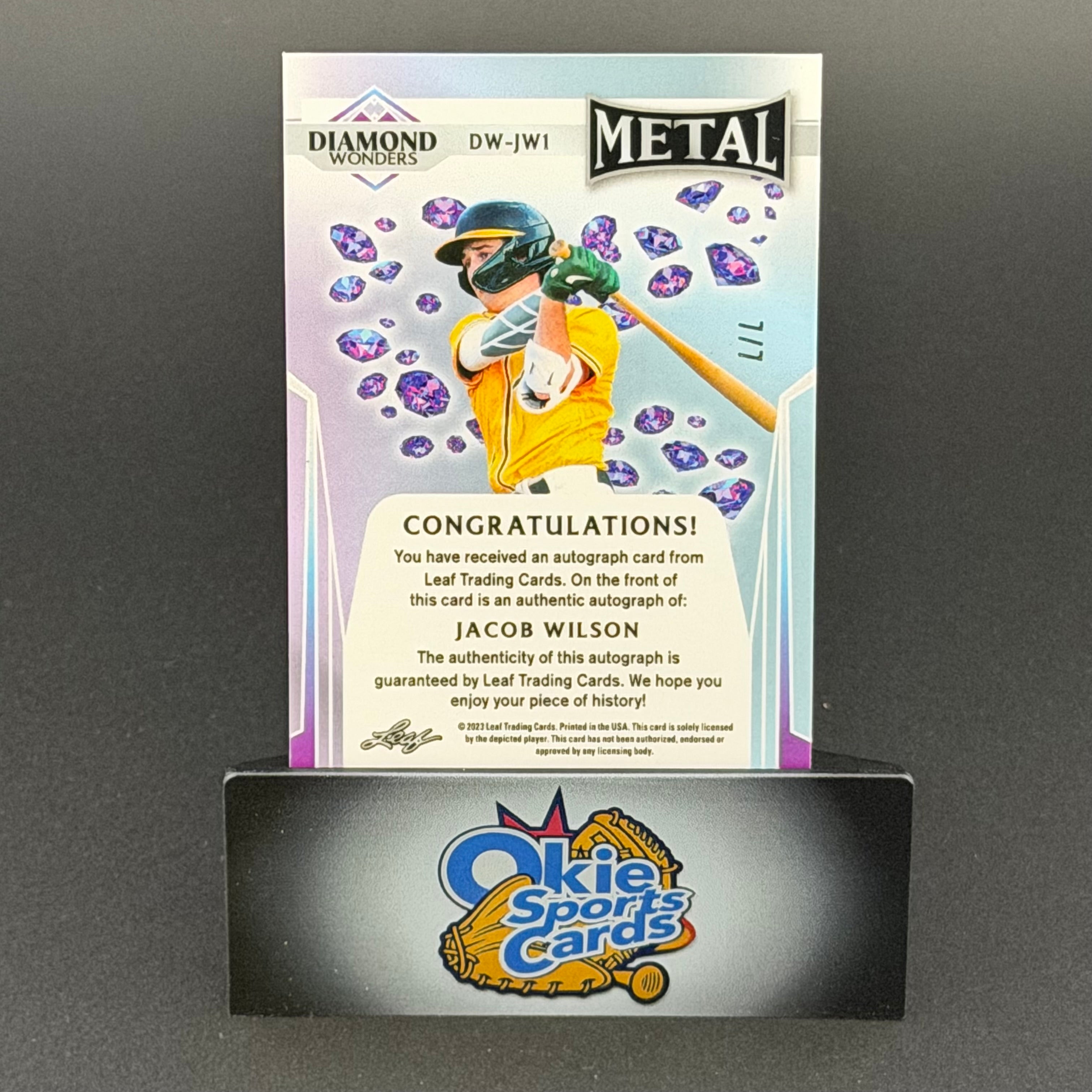 2023 Leaf Metal Diamond Wonders Jacob Wilson #DW-JW1 Purple /7
