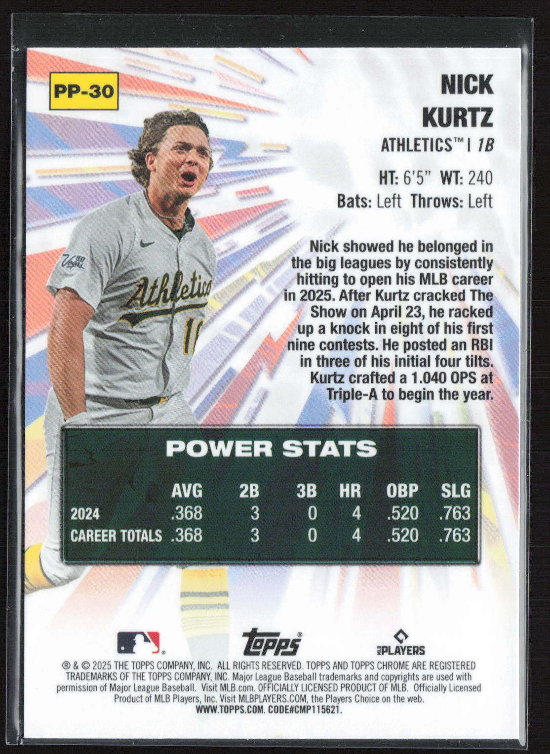 2025 Topps Chrome Power Players Nick Kurtz #PP-30 RC