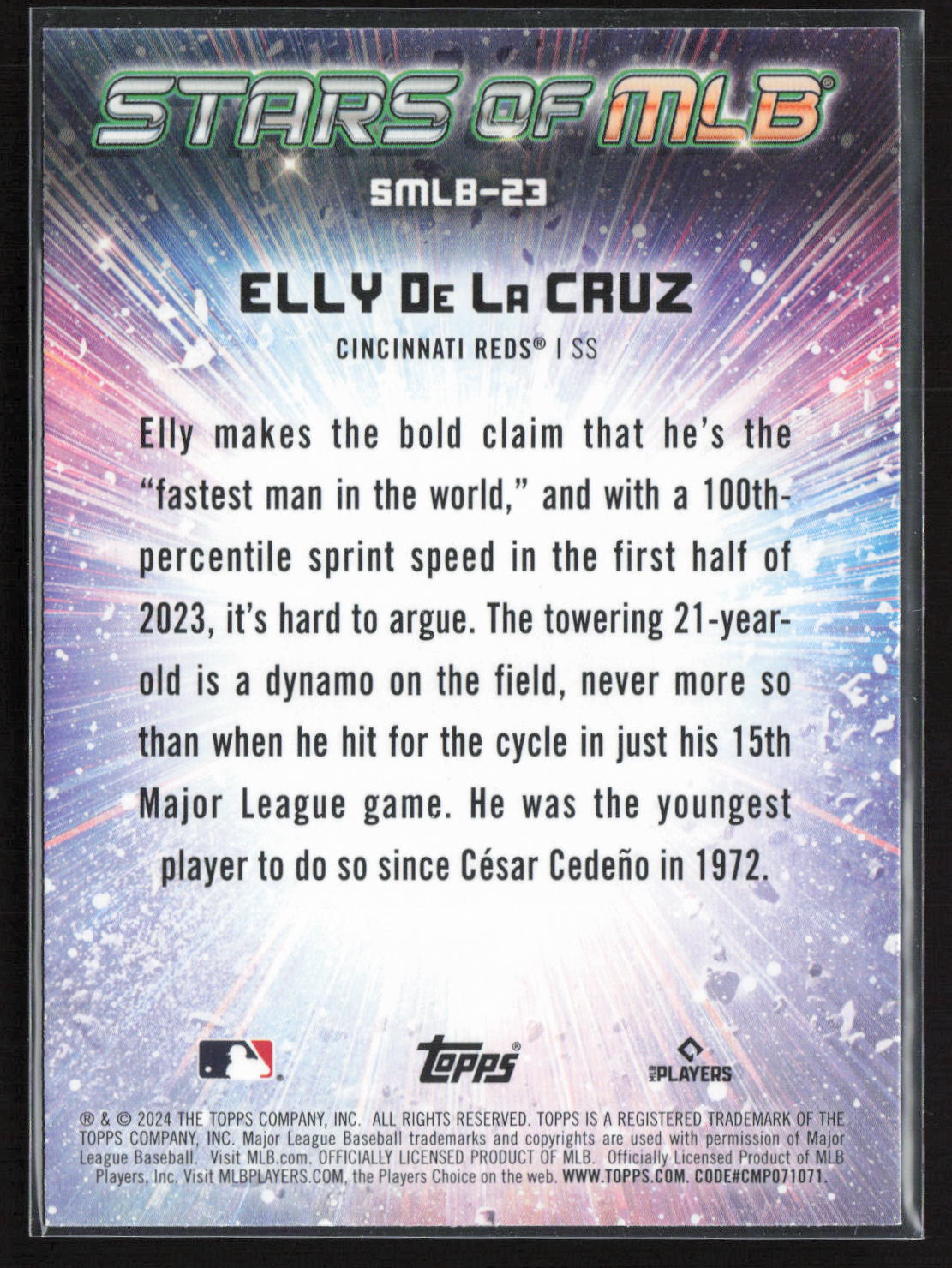 2024 Topps Stars of MLB Elly De La Cruz #SMLB-23 RC