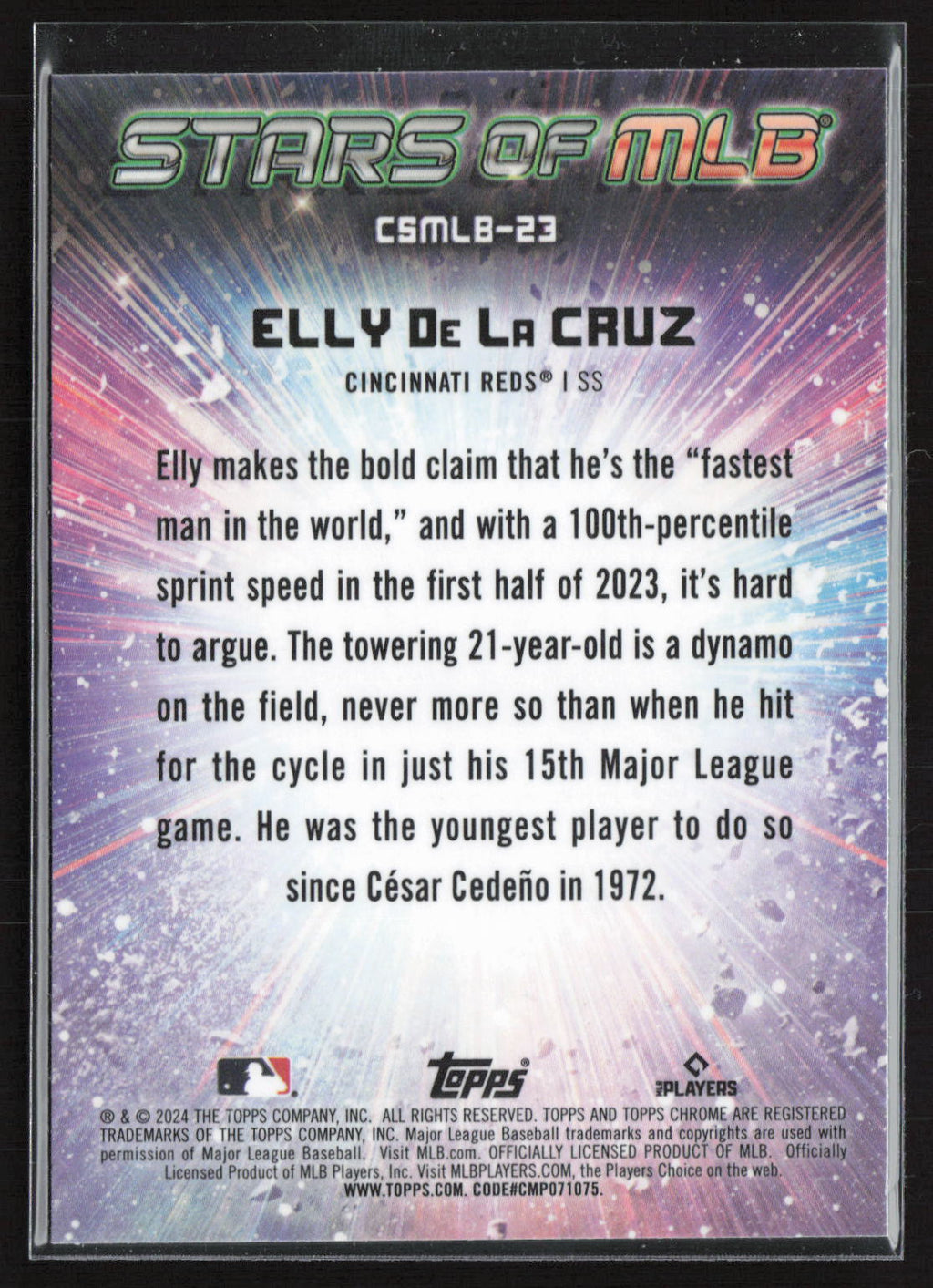 2024 Topps Chrome Stars of MLB Elly De La Cruz #CSMLB-23 RC