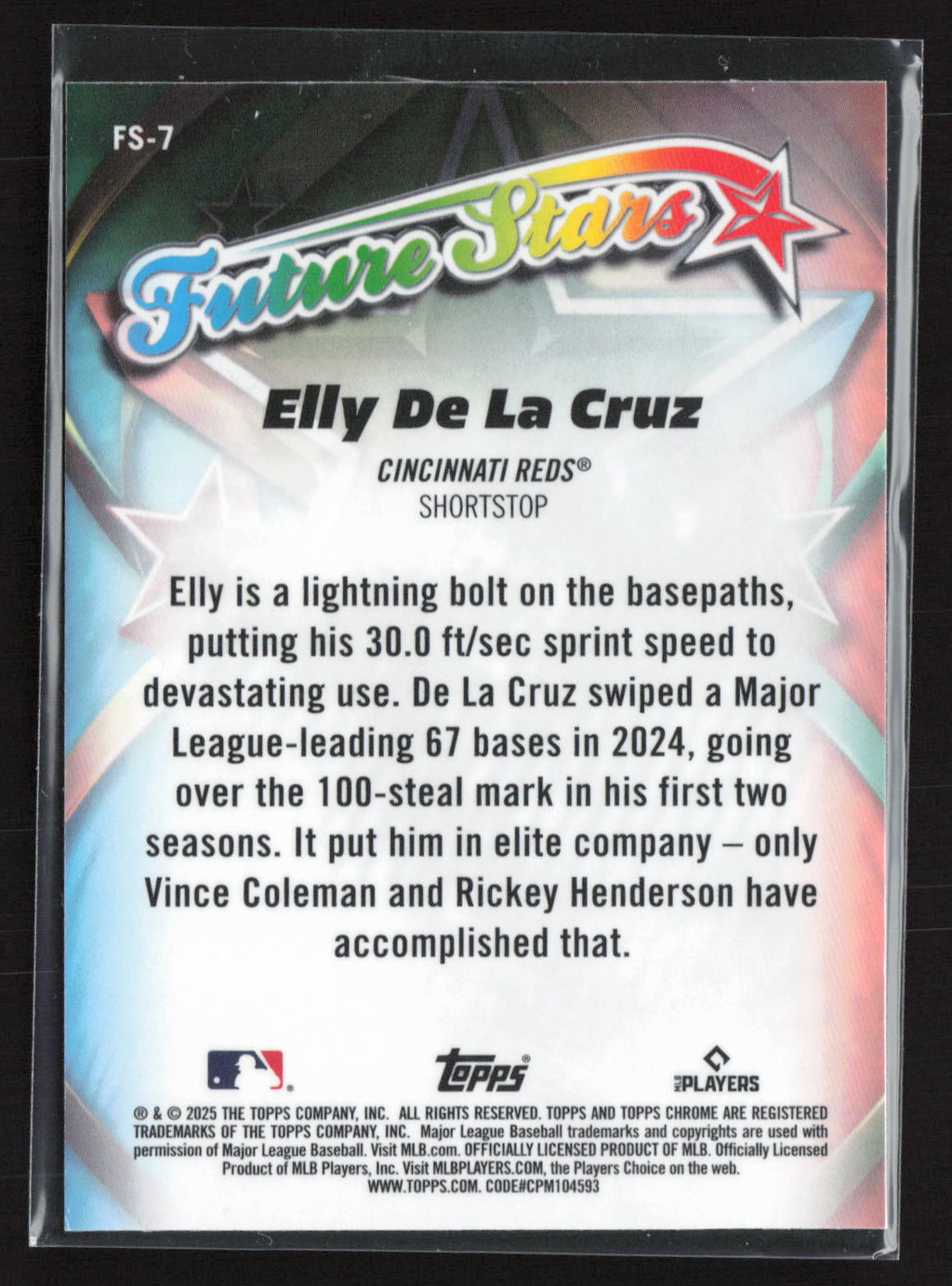 2025 Topps Chrome Future Stars Elly De La Cruz #FS-7