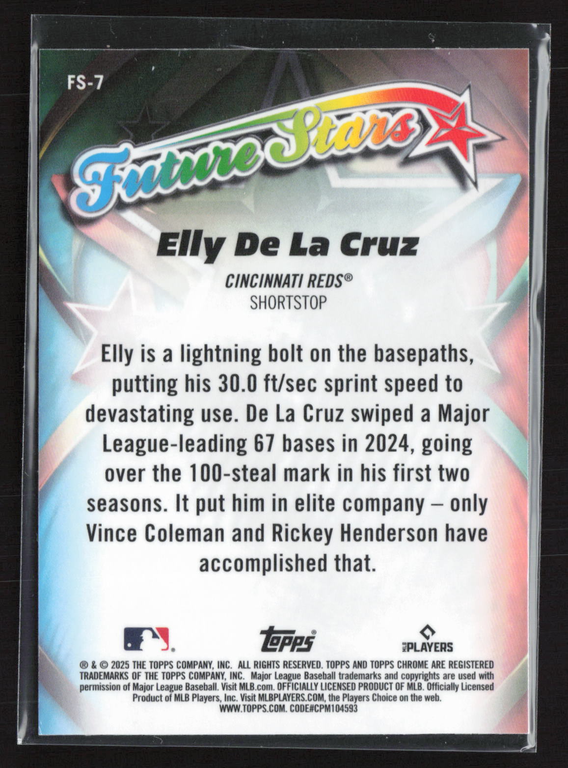 2025 Topps Chrome Future Stars Elly De La Cruz #FS-7