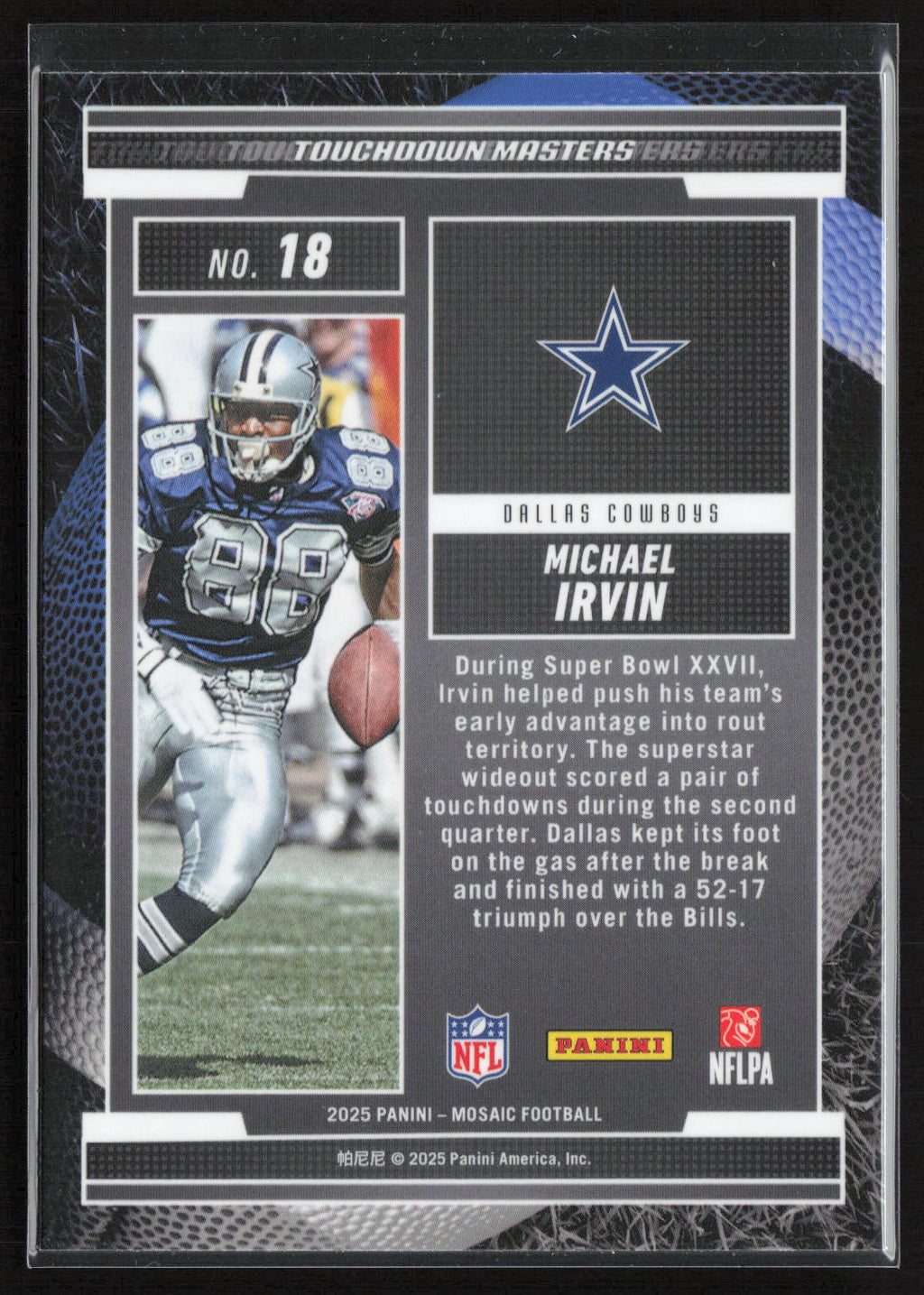 2025 Panini Mosaic Football Touchdown Masters Michael Irvin #18