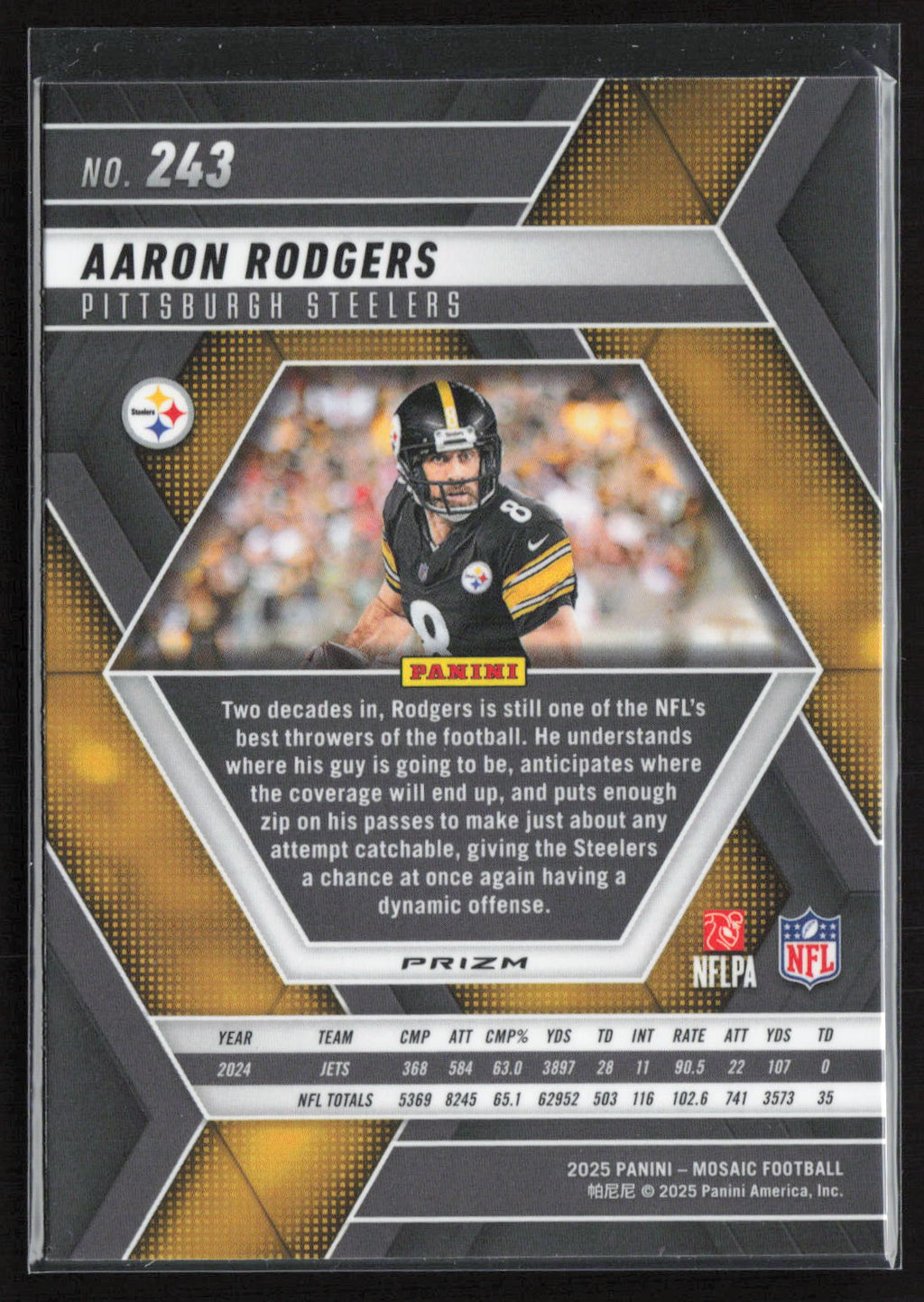 2025 Panini Mosaic Prizm Aaron Rodgers #243