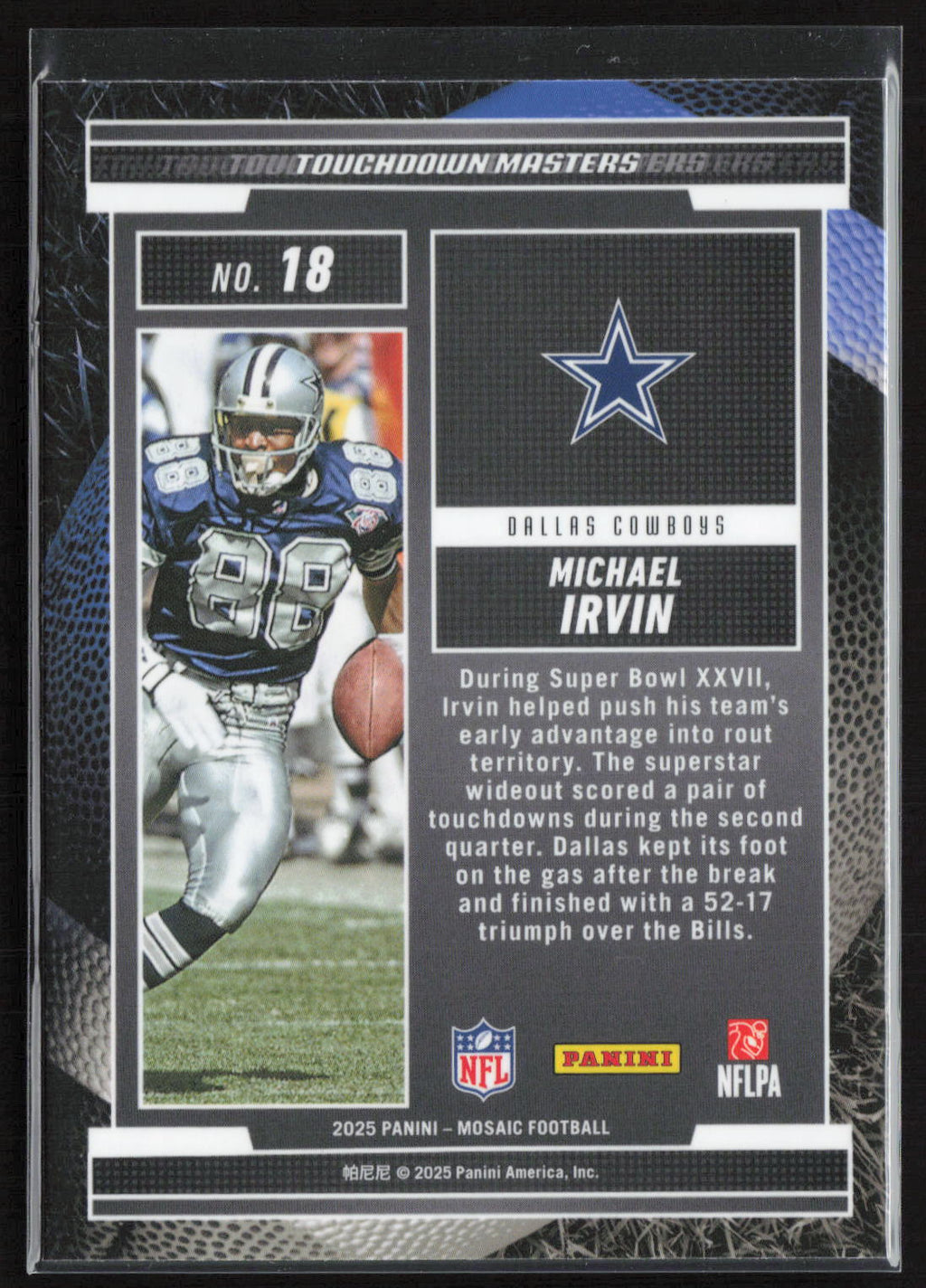 2025 Panini Mosaic Touchdown Masters Michael Irvin #18