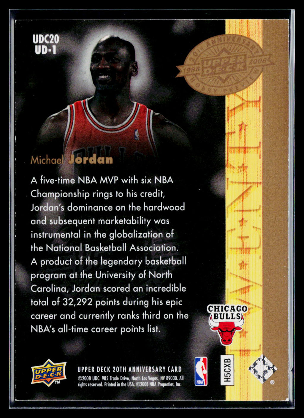 2008 Upper Deck 20th Anniversary Michael Jordan #UD-1