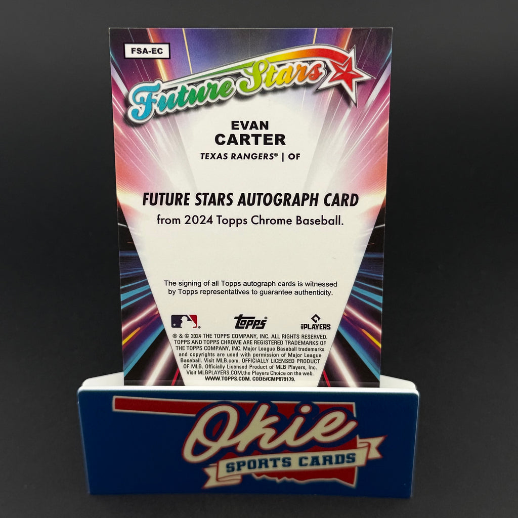 2024 Topps Chrome Future Stars Evan Carter #FSA-EC Gold Refractor /50 RC