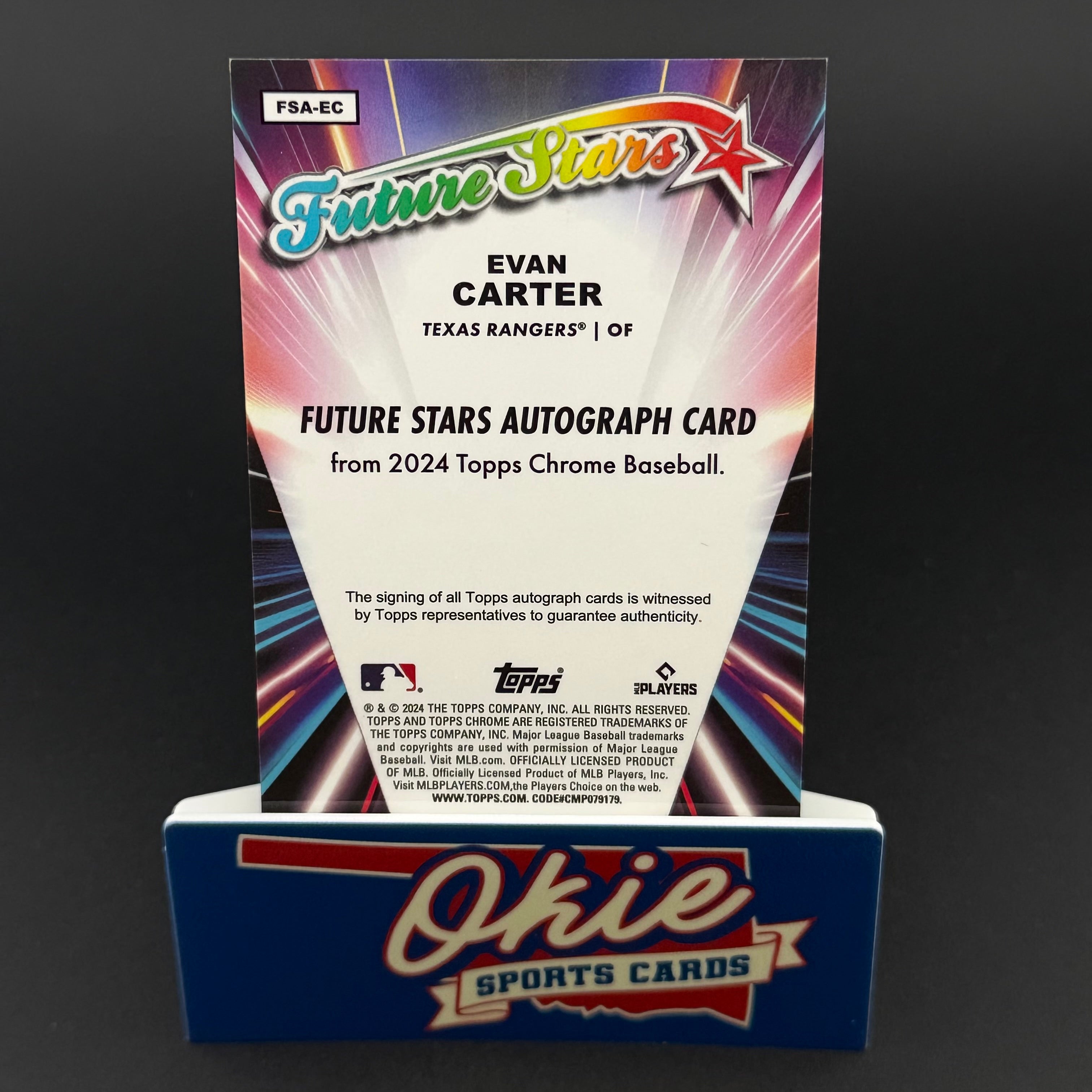 2024 Topps Chrome Future Stars Evan Carter #FSA-EC Gold Refractor /50 RC