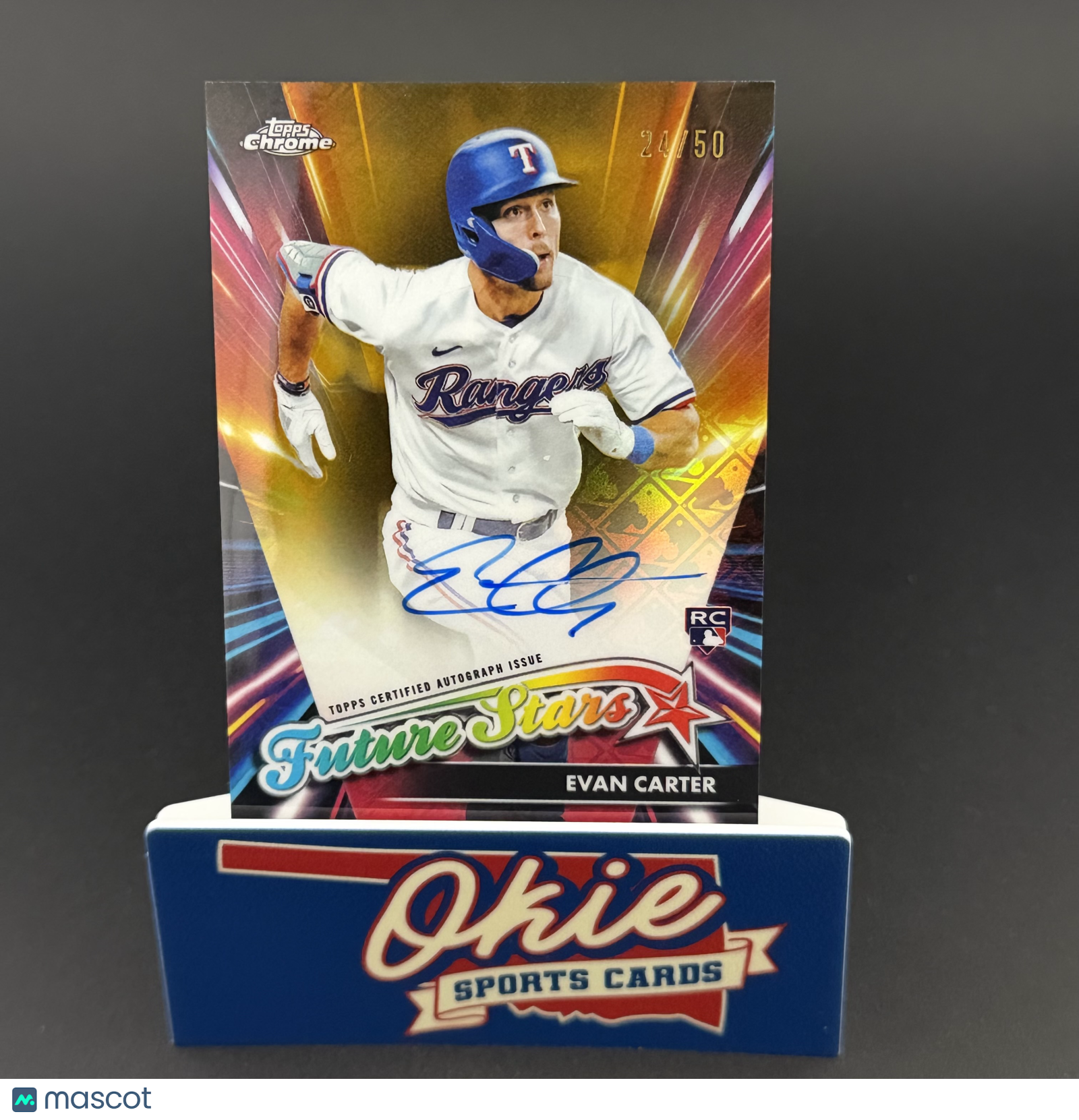2024 Topps Chrome Future Stars Evan Carter #FSA-EC Gold Refractor /50 RC