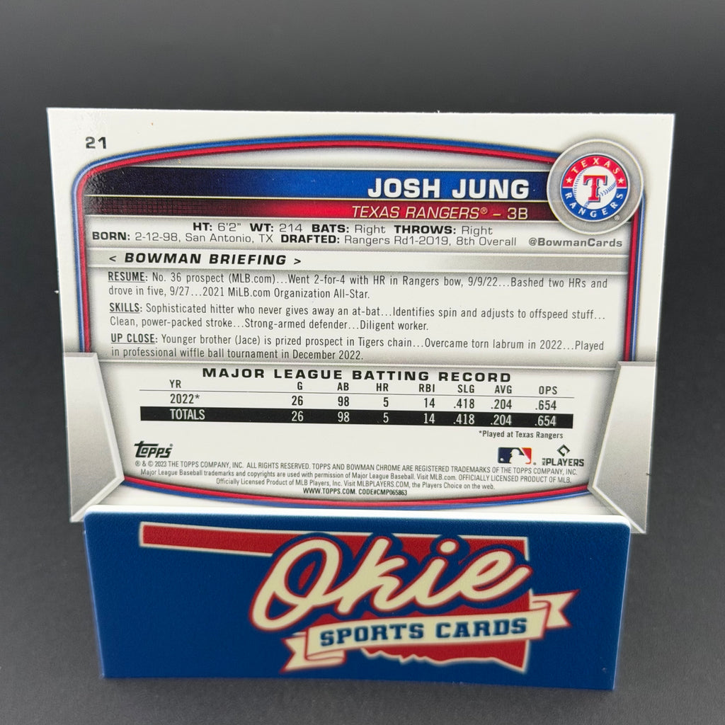 2023 Topps Archives Signature Series Bowman Chrome Josh Jung #21 /50 RC