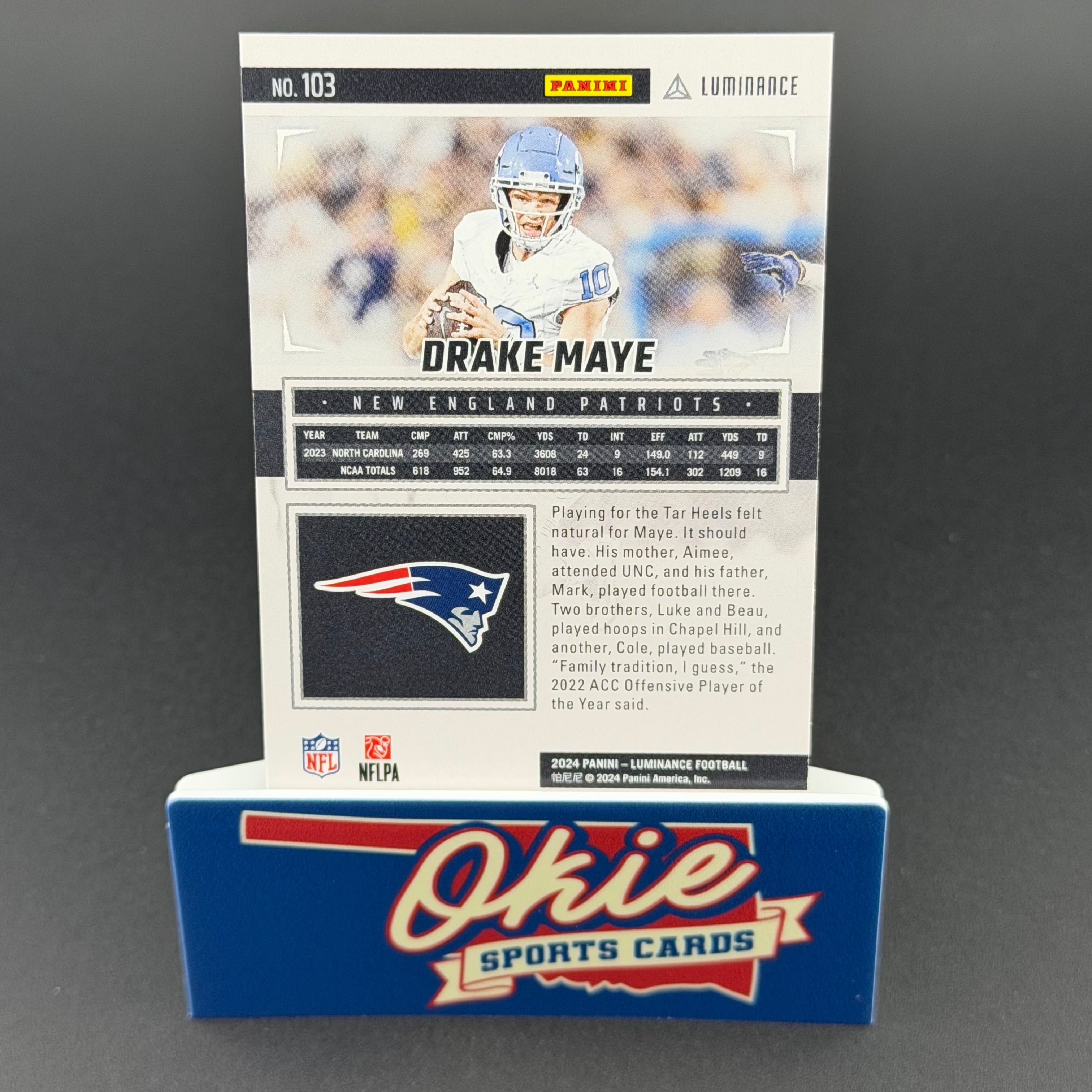 2024 Panini Luminance Football Drake Maye #103 /299 RC