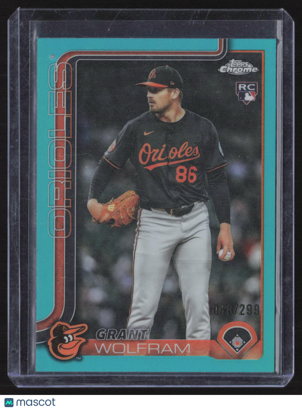 2025 Topps Chrome Grant Wolfram #USC31 Aqua /299 RC