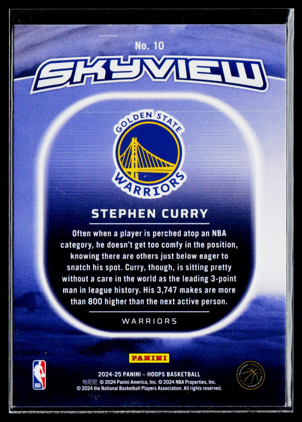 2024 Panini NBA Hoops Skyview Stephen Curry #10