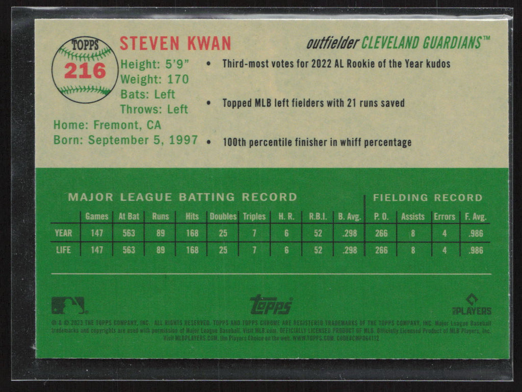 2023 Topps Chrome Steven Kwan #216