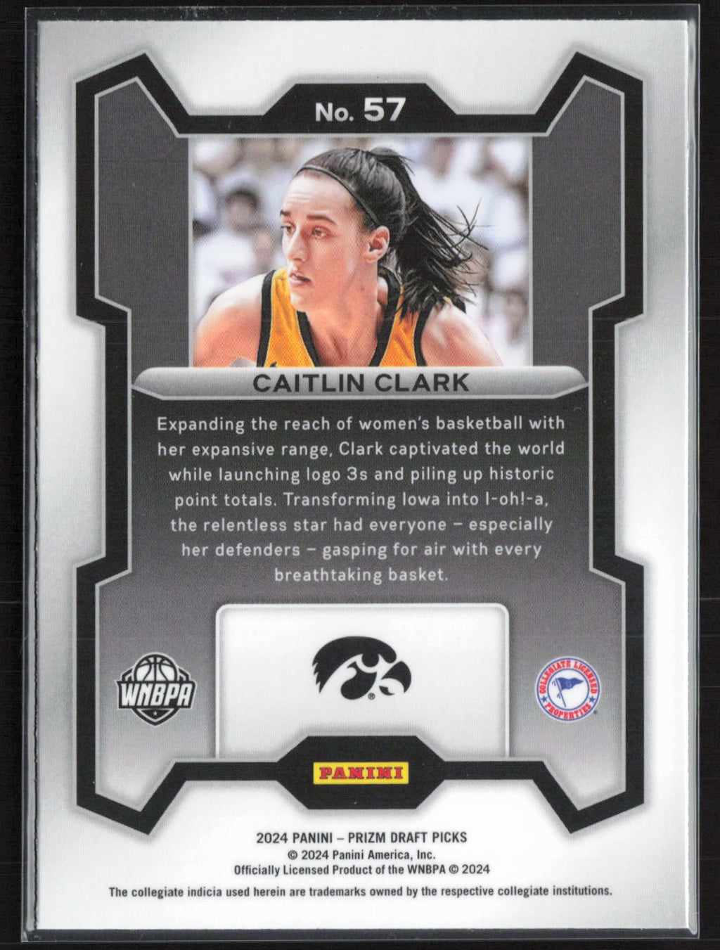 2024 Panini Prizm Draft Picks Caitlin Clark #57 RC