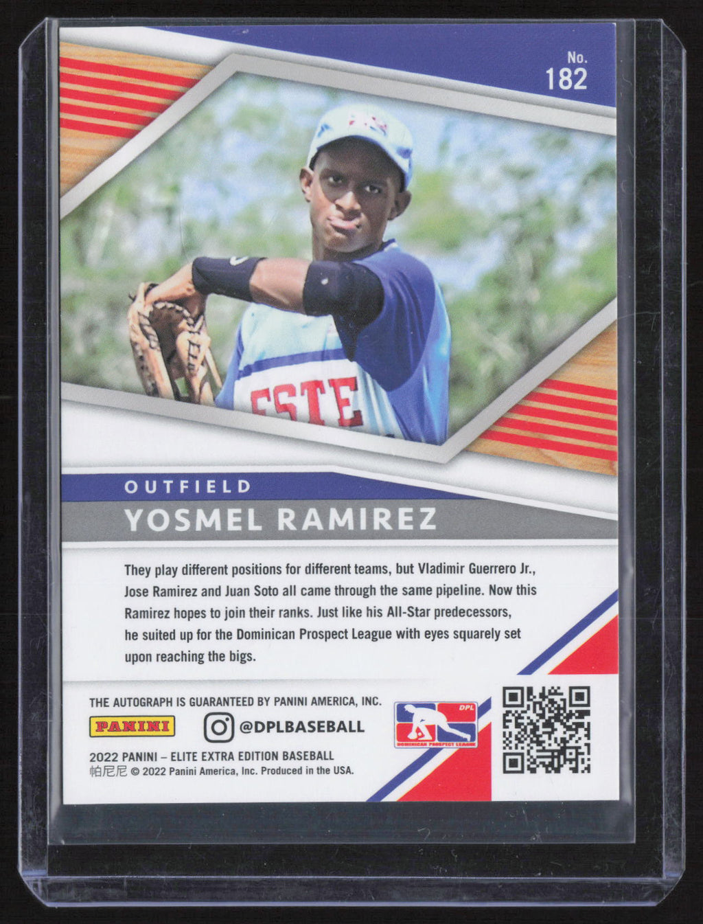 2022 Panini Elite Extra Edition Yosmel Ramirez #182