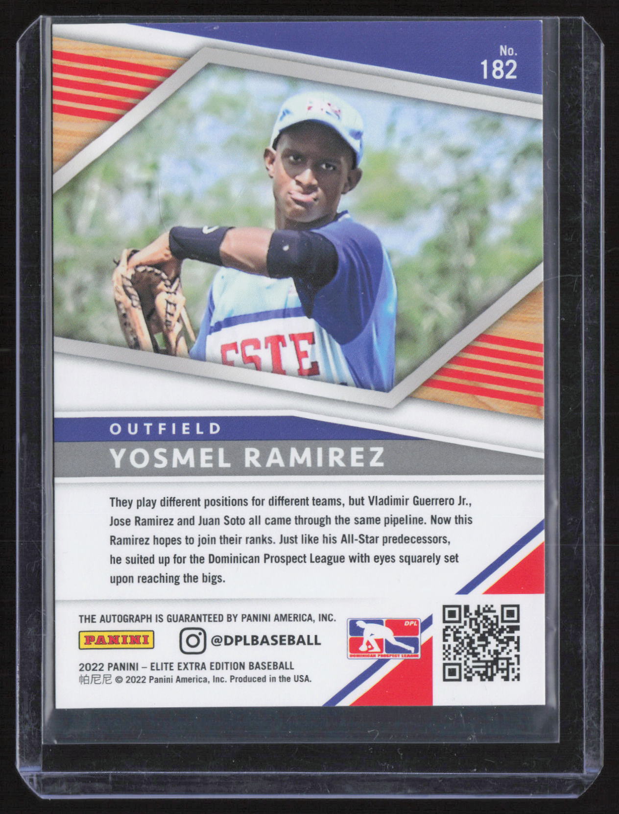 2022 Panini Elite Extra Edition Yosmel Ramirez #182