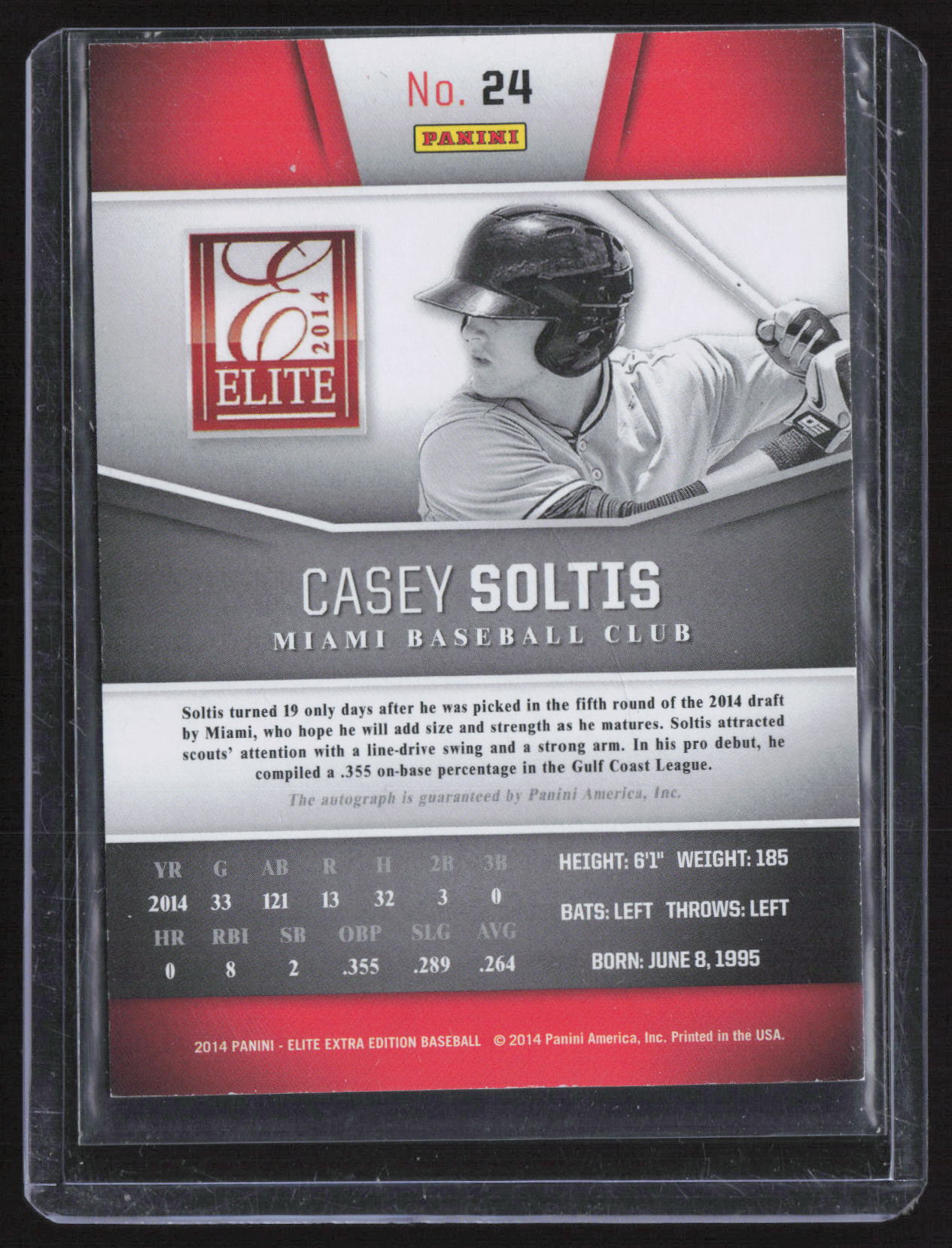 2014 Panini Elite Extra Edition Franchise Futures Casey Soltis #24 /799
