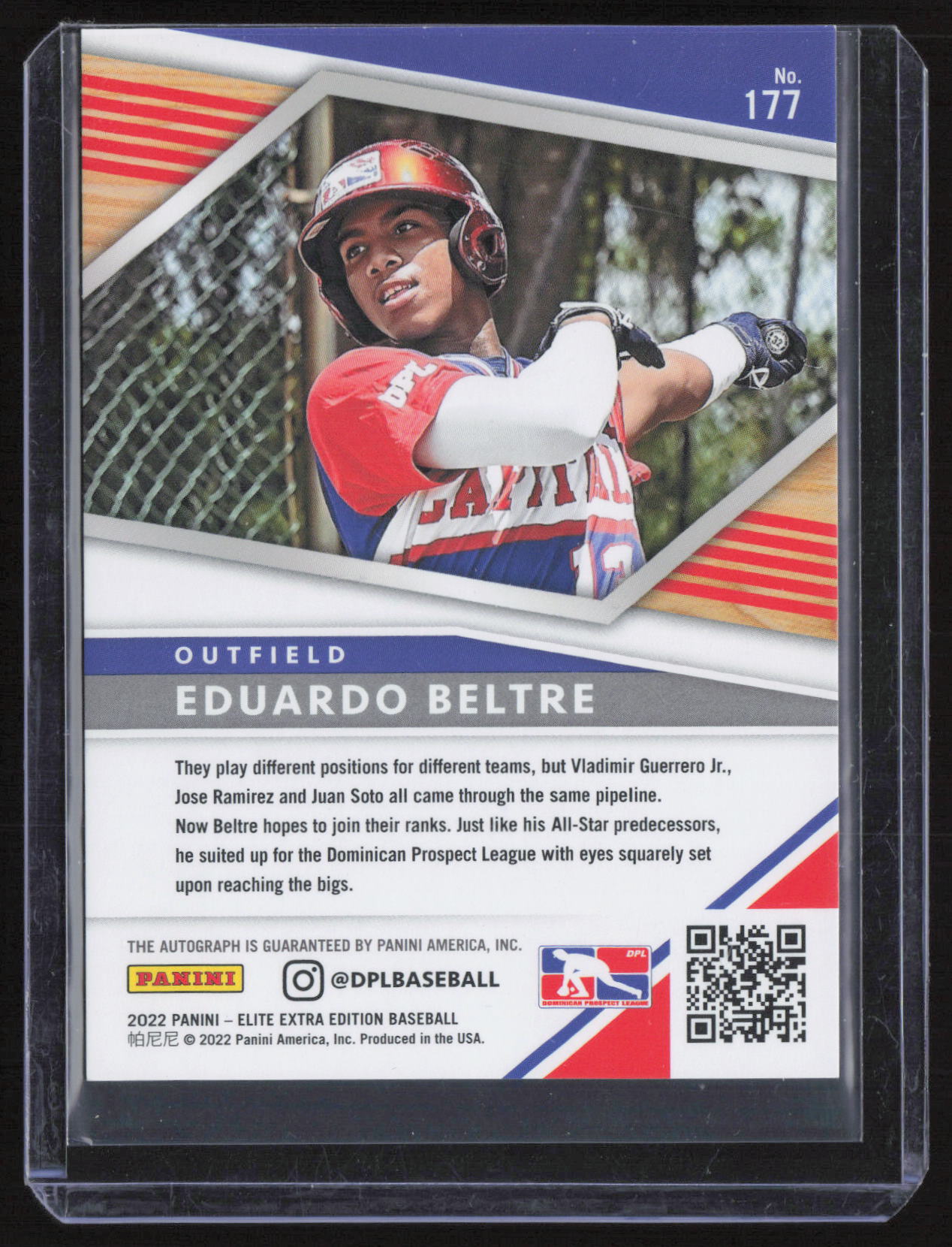 2022 Panini Elite Extra Edition Eduardo Beltre #177