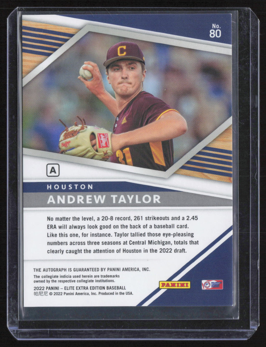 2022 Panini Elite Extra Edition Andrew Taylor #80 Prime Numbers /190
