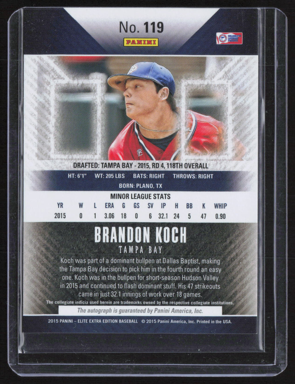 2015 Panini Elite Extra Edition Brandon Koch #119