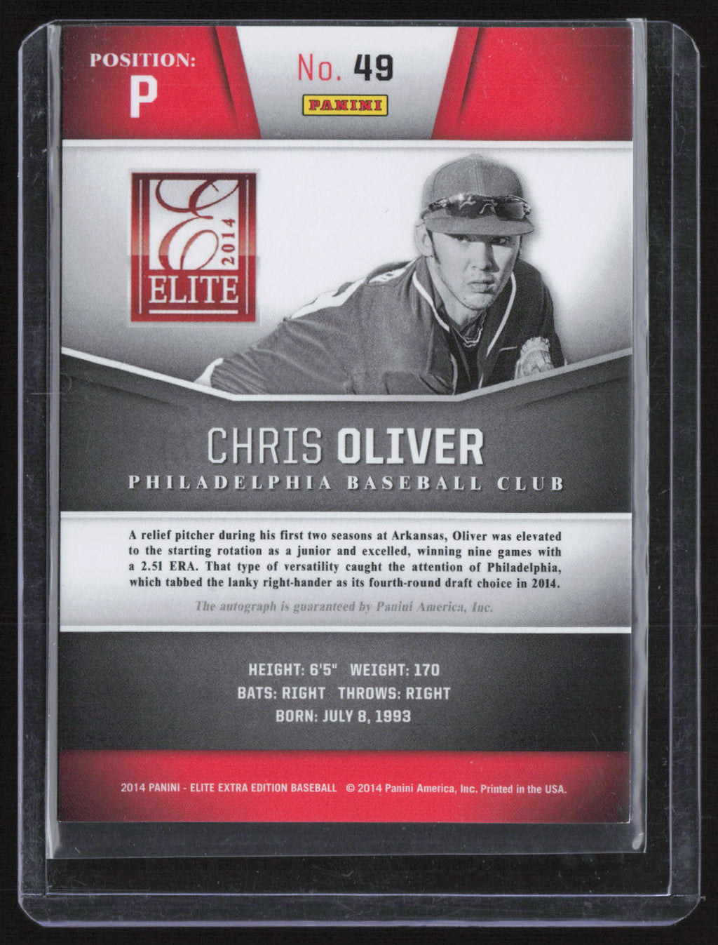 2014 Panini Elite Extra Edition Chris Oliver #49 /799