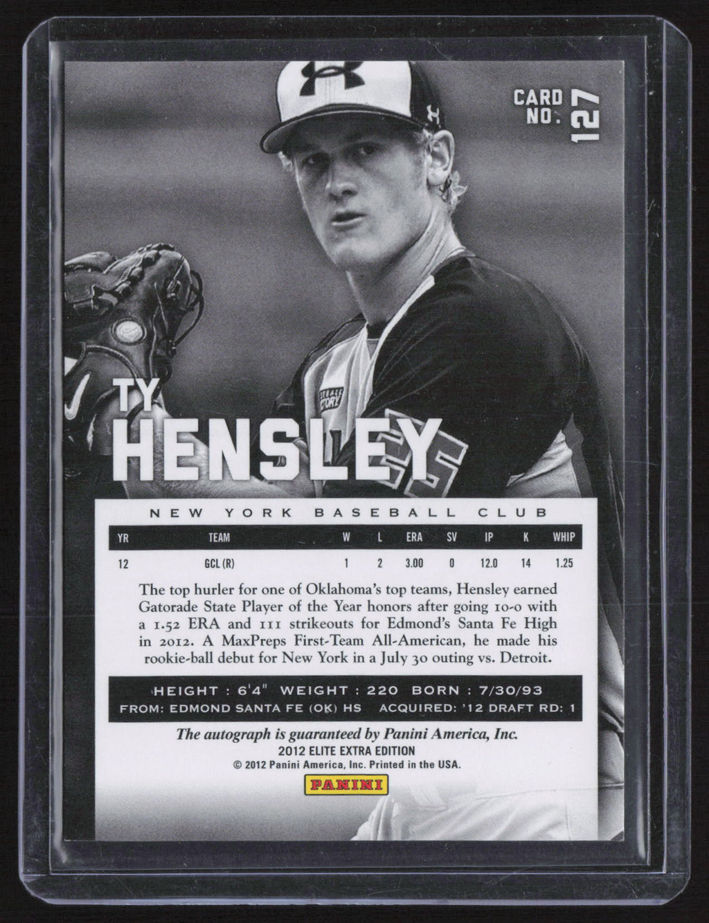 2012 Panini Elite Extra Edition Ty Hensley #127