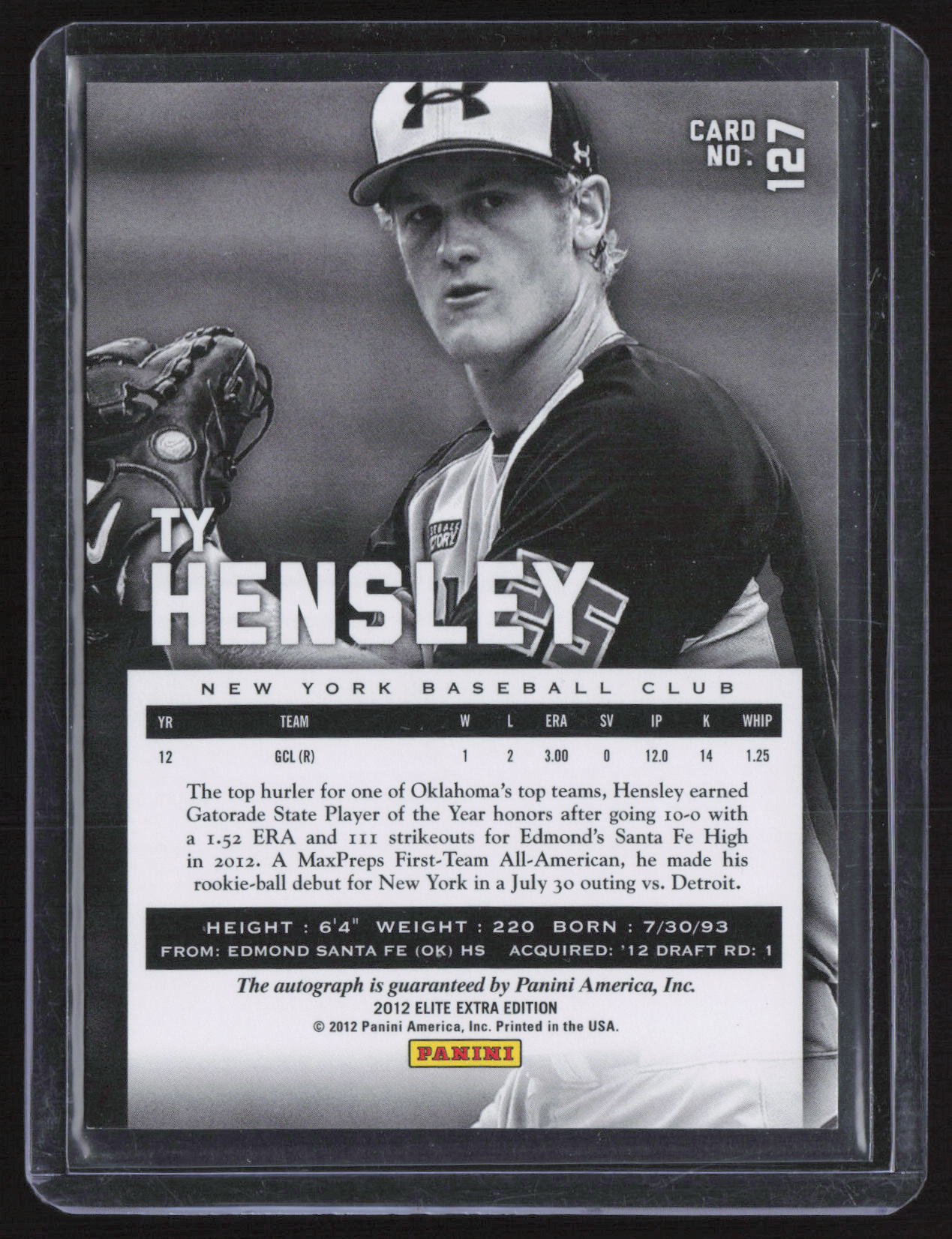 2012 Panini Elite Extra Edition Ty Hensley #127