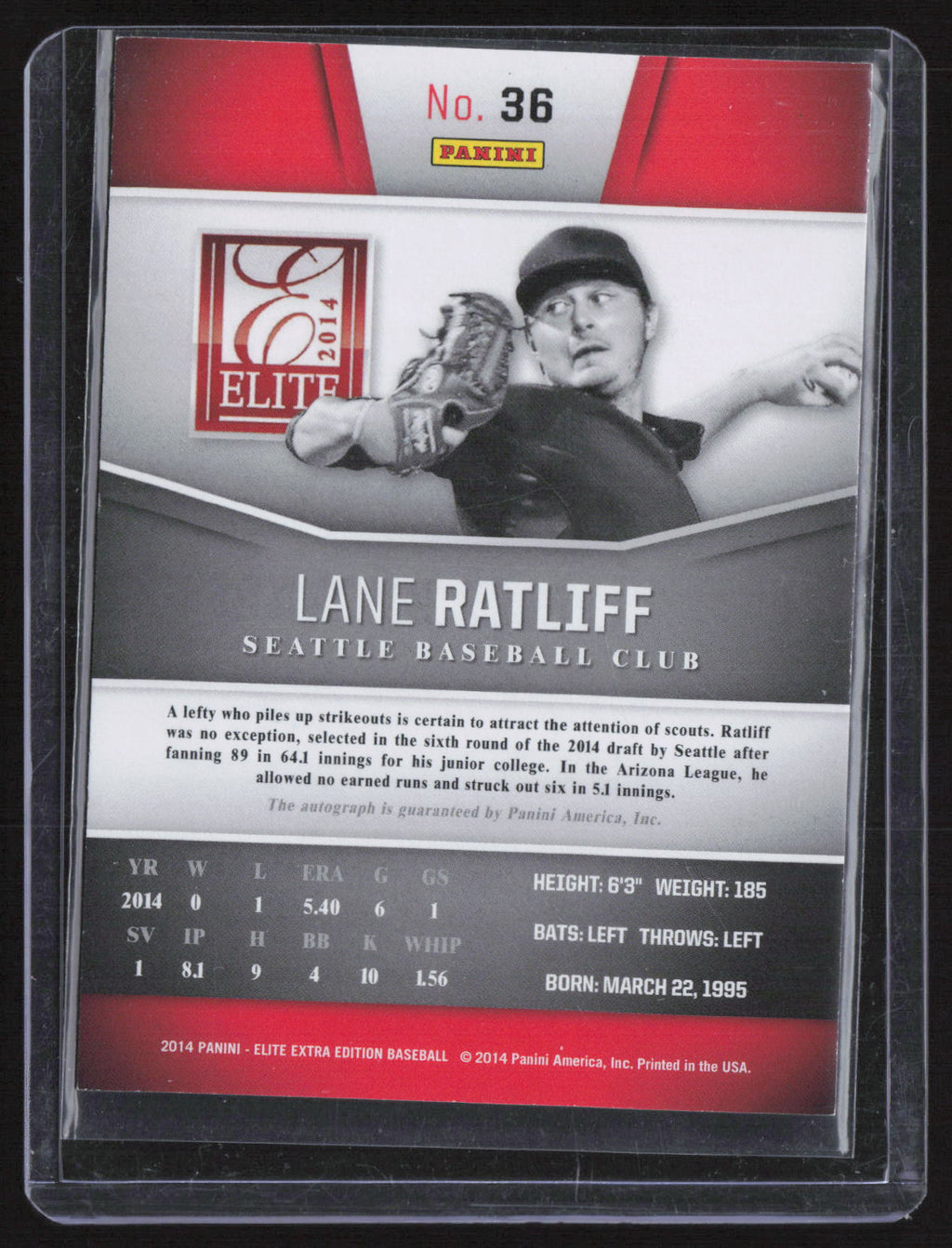 2014 Panini Elite Extra Edition Lane Ratliff #36 /799