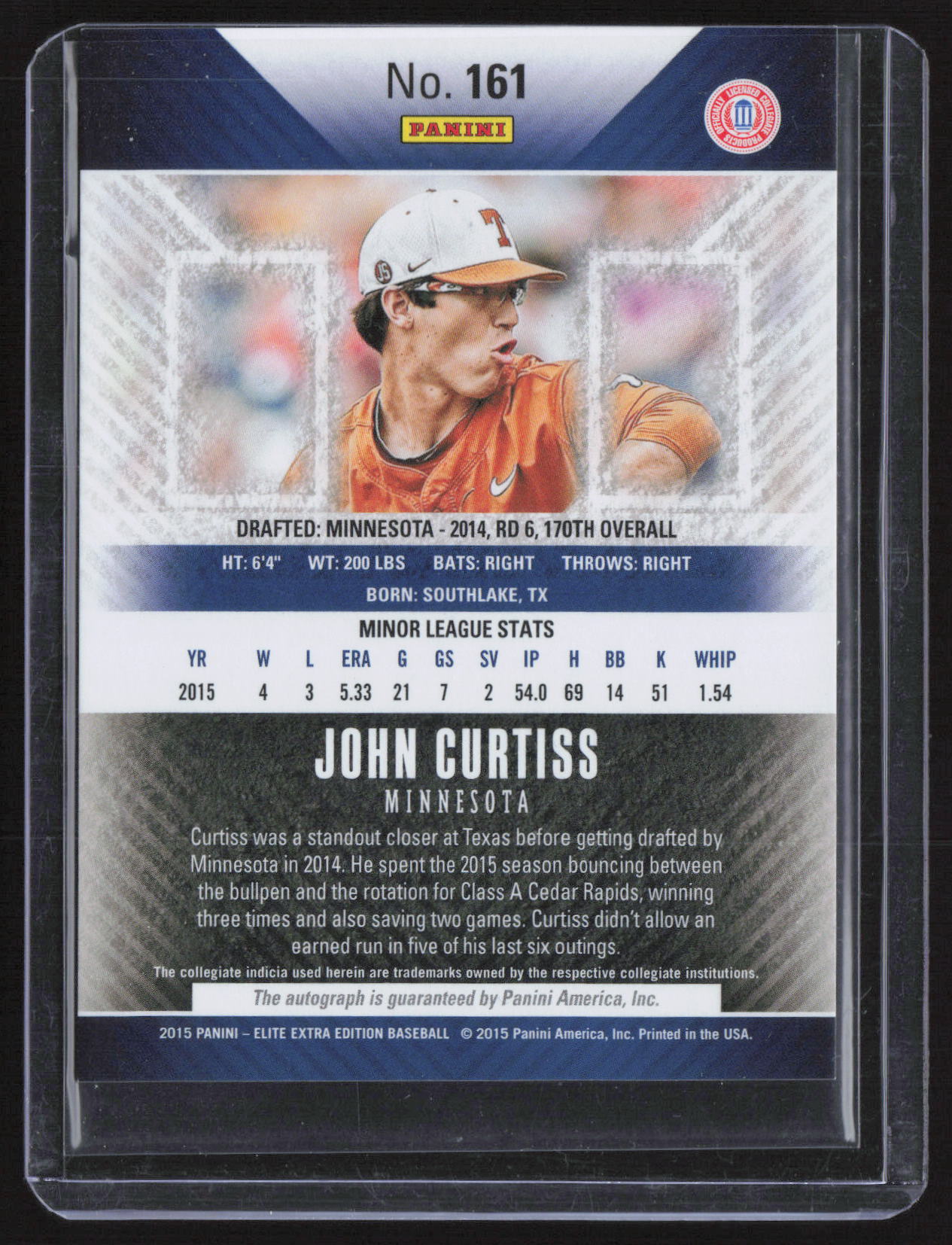 2015 Panini Elite Extra Edition John Curtiss #161