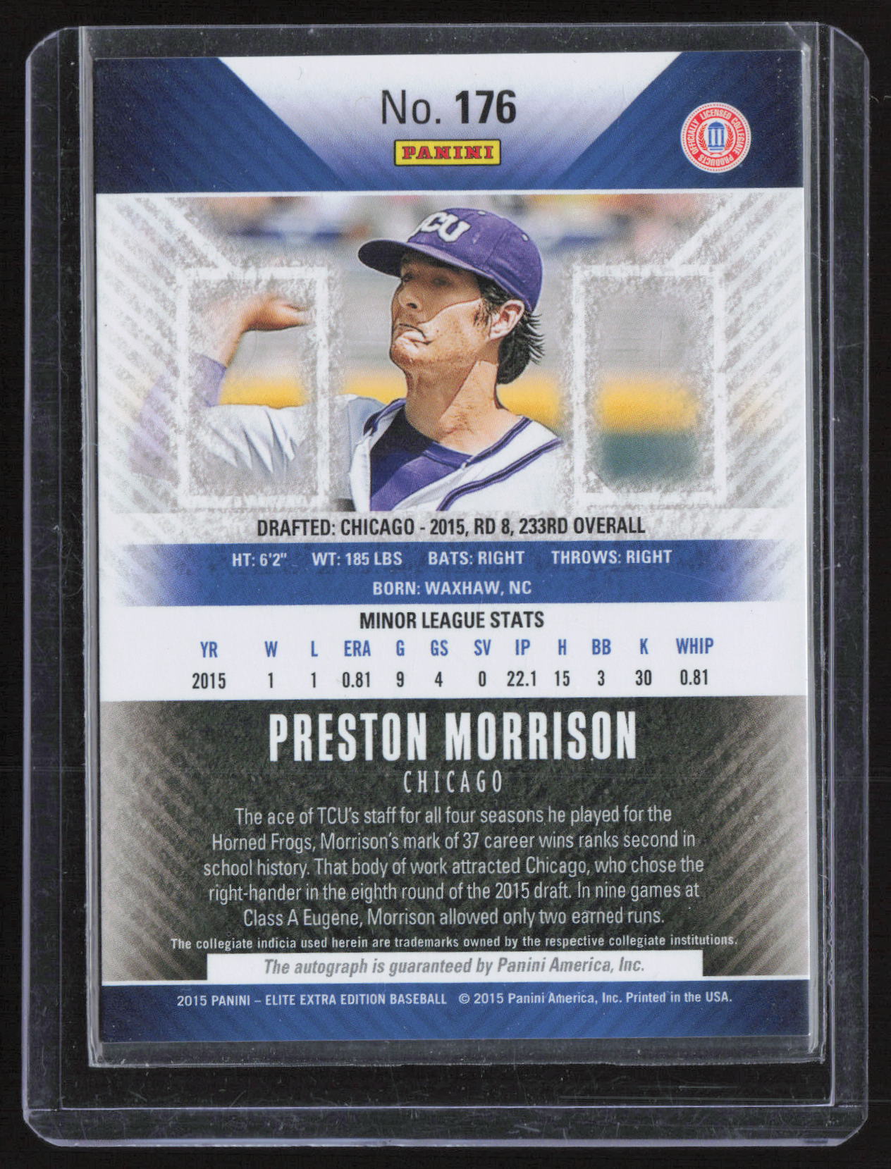 2015 Panini Elite Extra Edition Preston Morrison #176