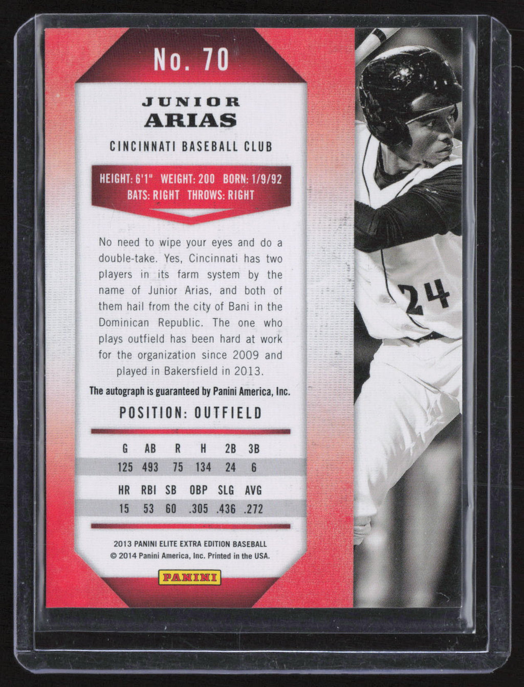 2014 Panini Elite Extra Edition Junior Arias #70 /671