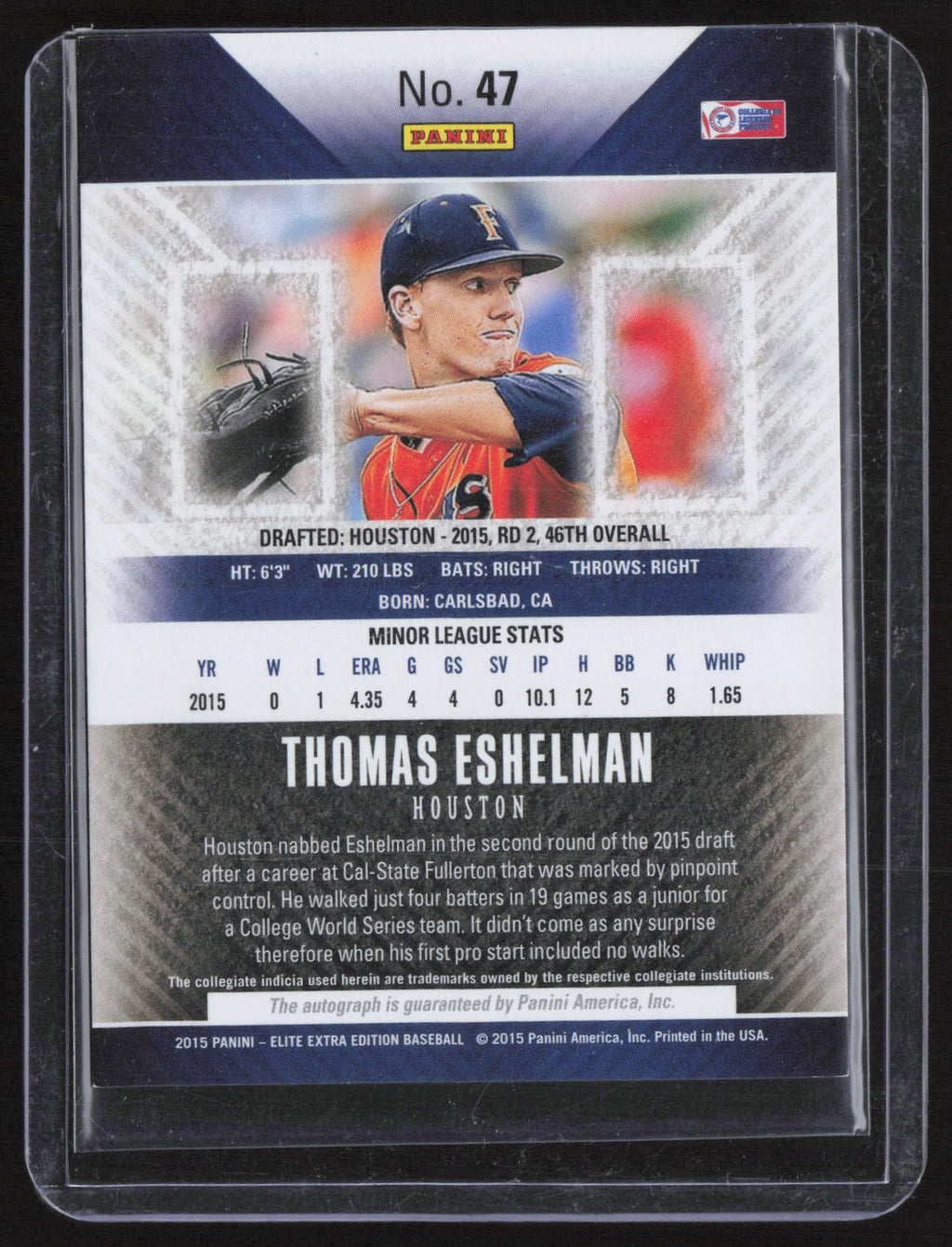 2015 Panini Elite Extra Edition Thomas Eshelman #47 Red
