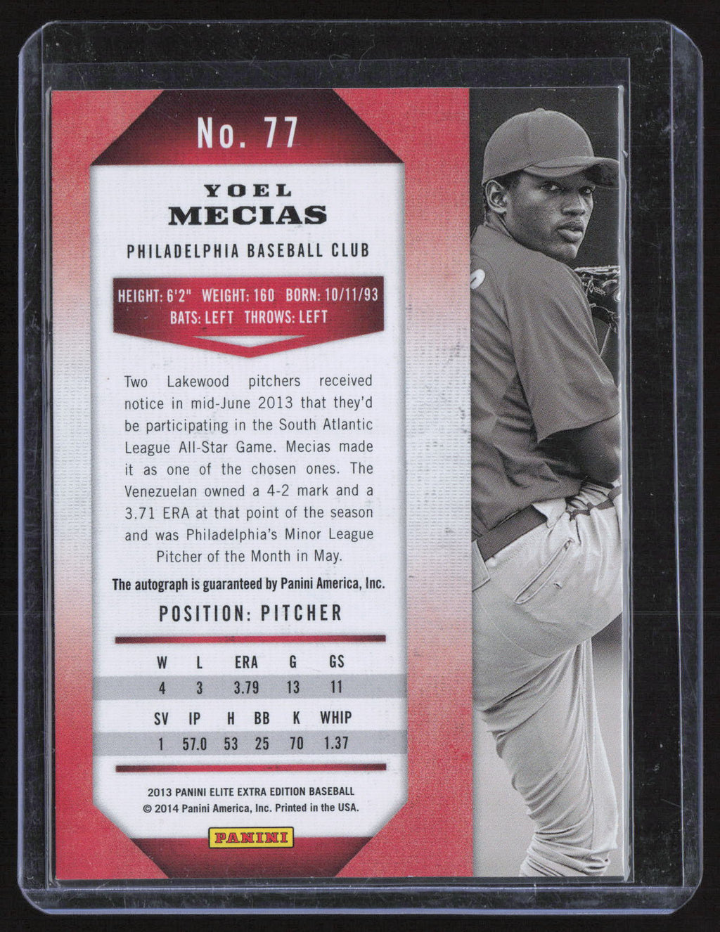 2014 Panini Elite Extra Edition Yoel Mecias #77 /799