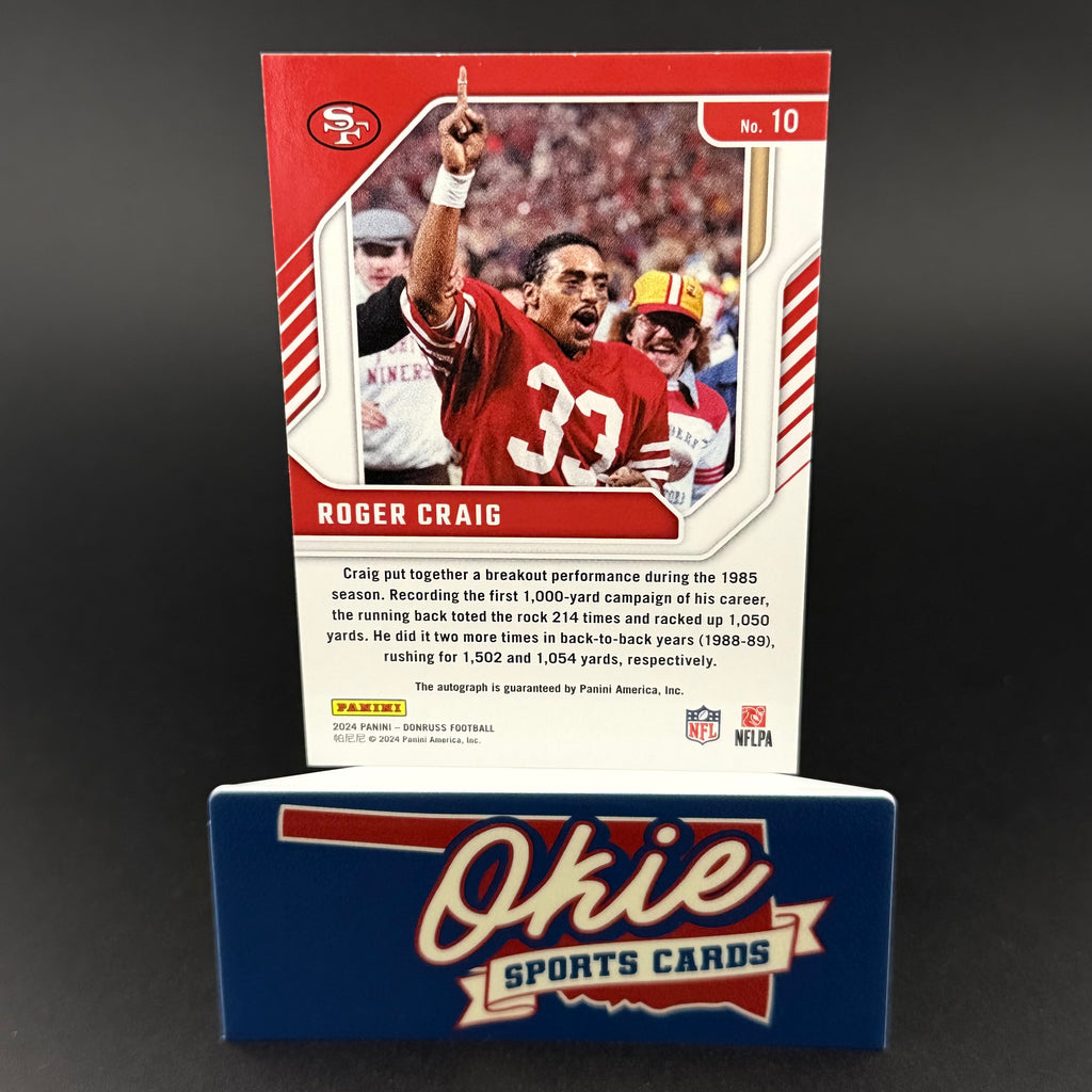 2024 Panini Donruss Football Legend Series Roger Craig #10 Red Mosaic /99