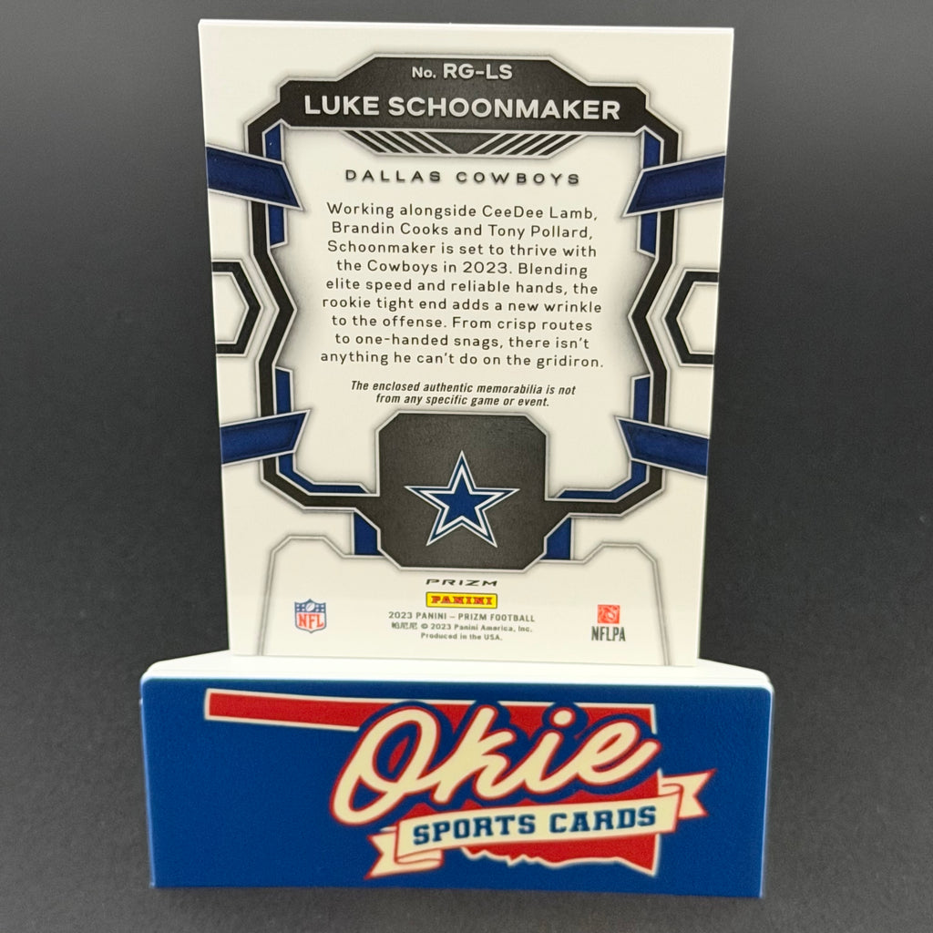 2023 Panini Prizm Rookie Gear Luke Schoonmaker #RG-LS RC Authentic Memorabilia