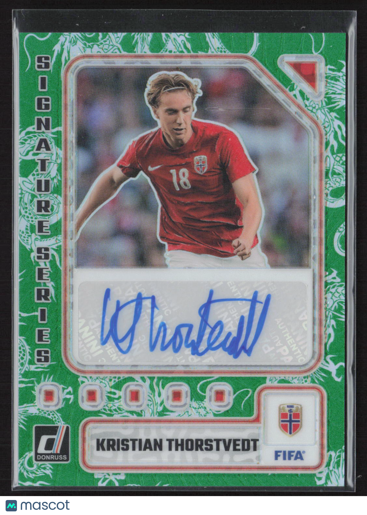 2023 Panini Donruss Soccer Prizm Signature Kristian Thorstvedt #SS-KT Green /25
