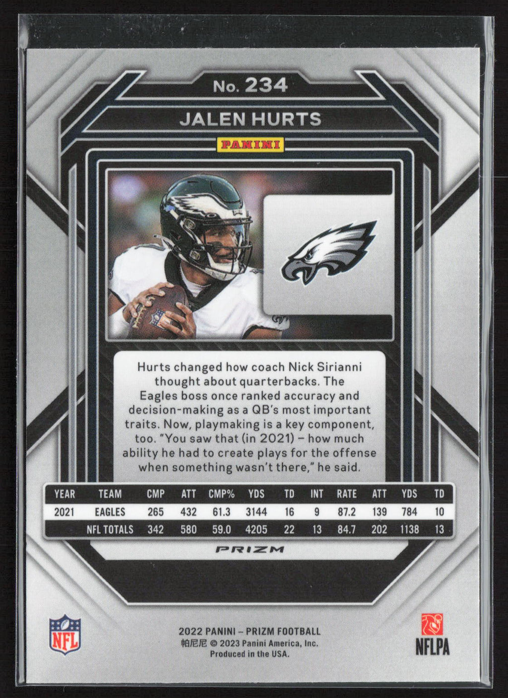 2023 Panini Prizm Jalen Hurts #234 Green
