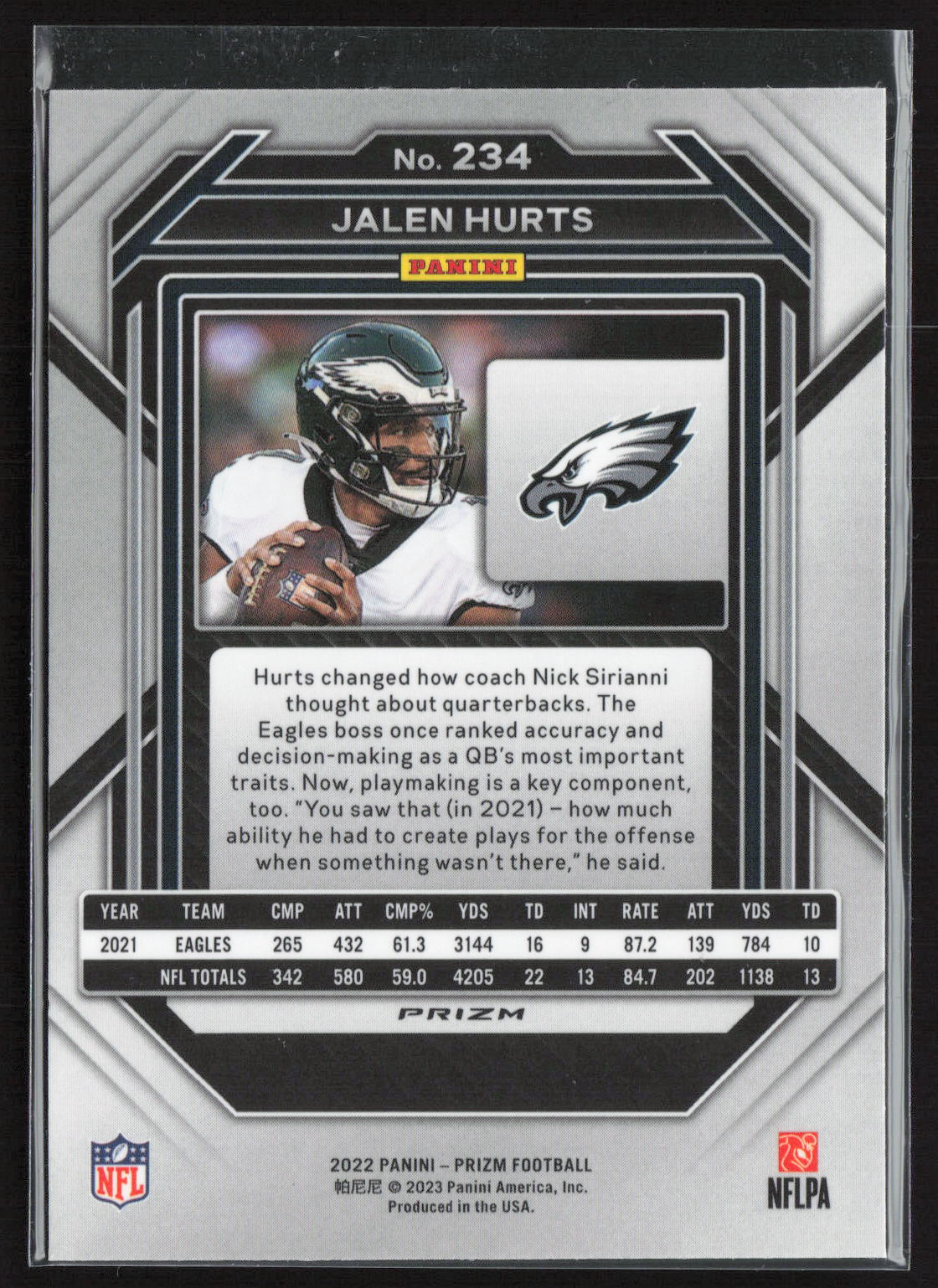 2023 Panini Prizm Jalen Hurts #234 Green