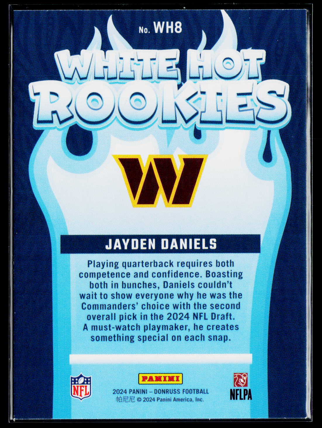 2024 Panini Donruss White Hot Rookies Jayden Daniels #WH8